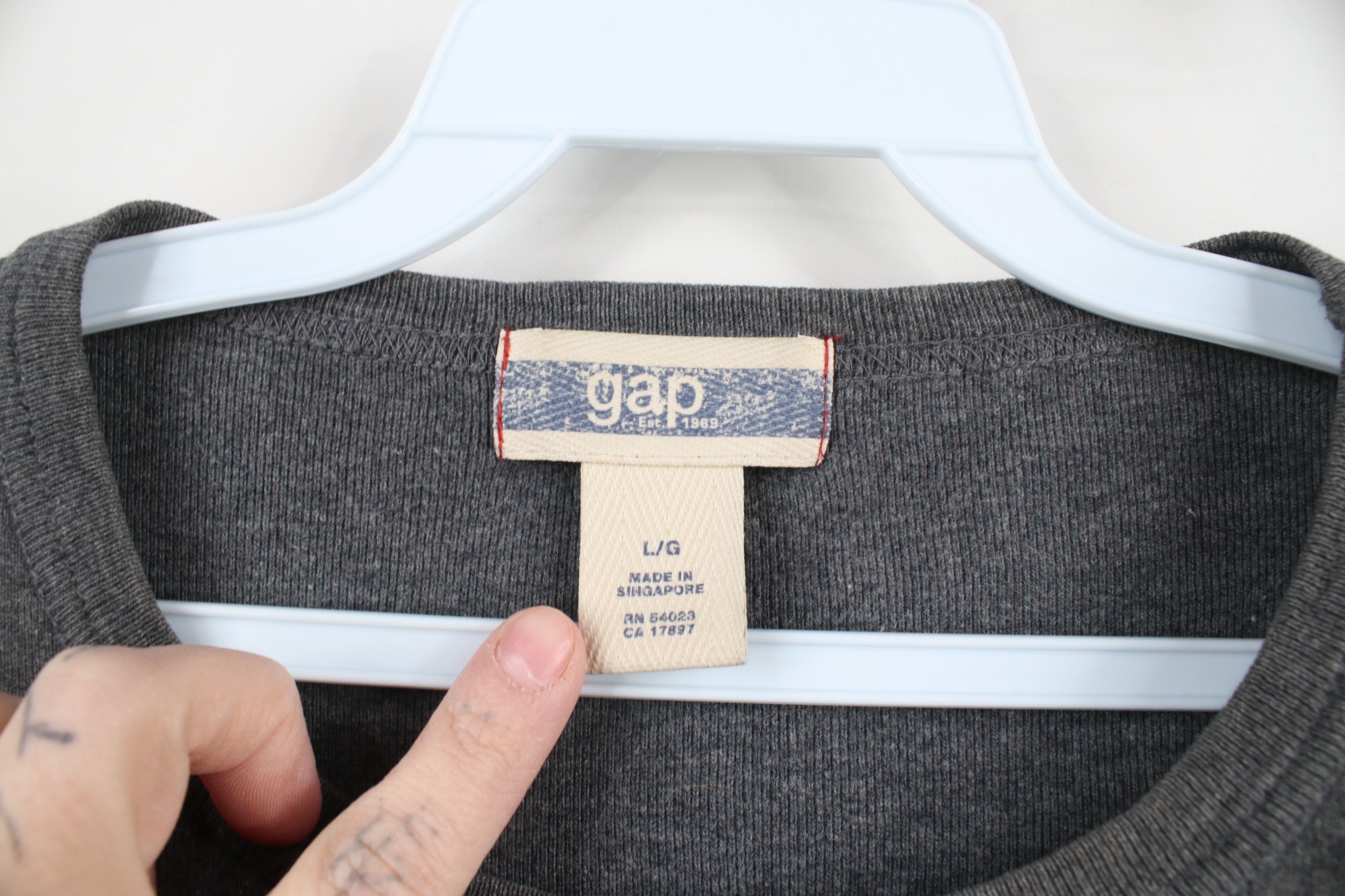 Gap × Vintage Vintage Y2K 2002 Gap Blank Babydoll Ribbed Knit T-Shirt Size L / US 10 / IT 46 - 7 Thumbnail