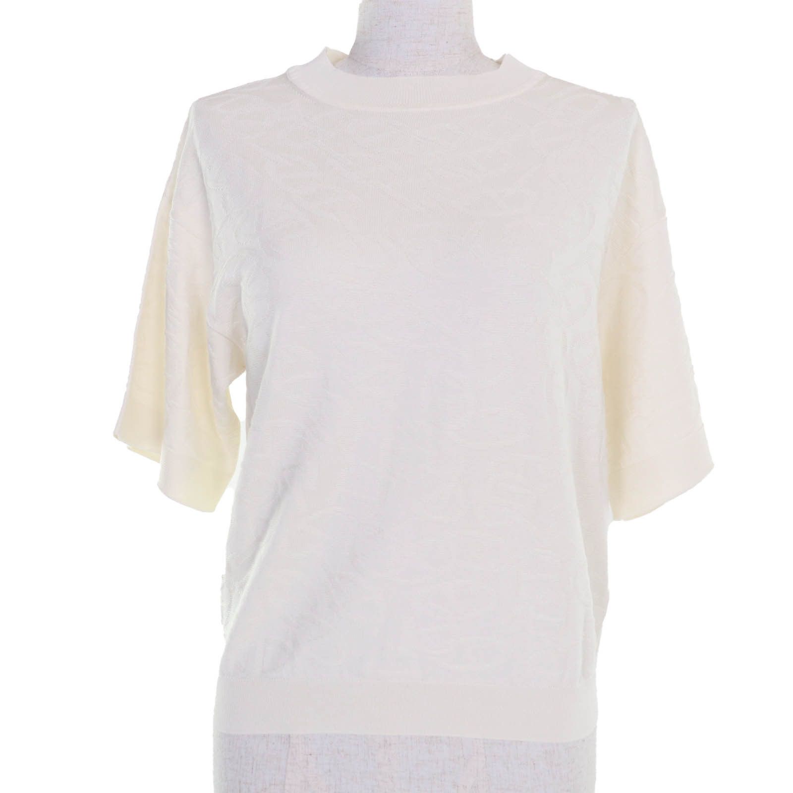 Hermes Hermes Naoussa Chne Dunkel Ivory Silk Knit Others Tops DUTY FREE for USA