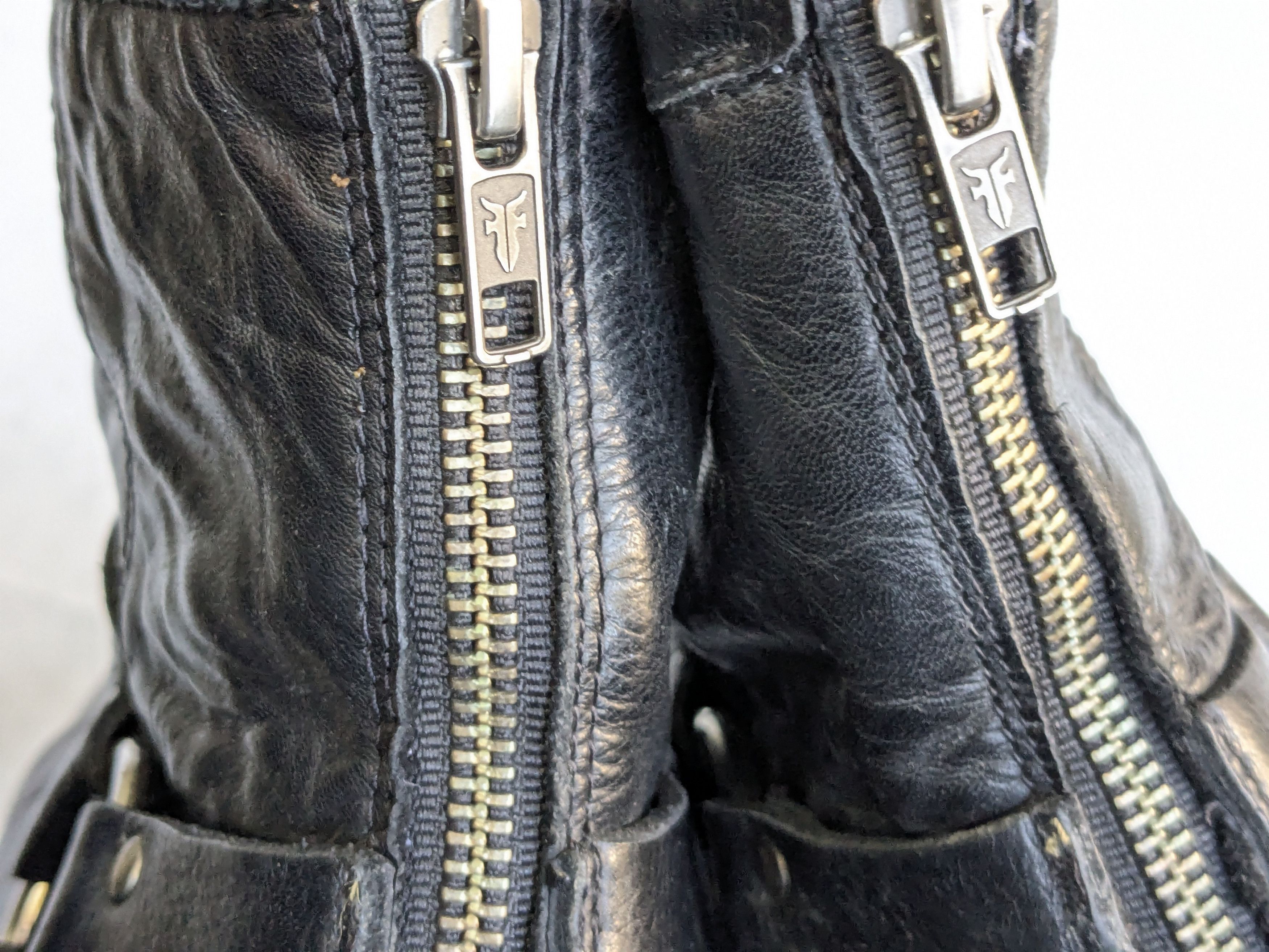 Frye Frye Harness Boots Black 7.5 D Back Zip Straps Size US 7.5 / EU 40-41 - 13 Thumbnail