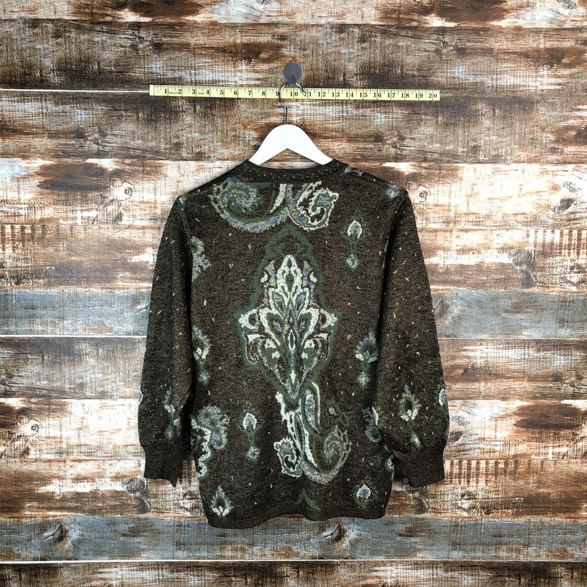 Japanese Brand × Vintage Manissa Christian vintage Brown Patterned Cardigans #A1339 Size L / US 10 / IT 46 - 12 Thumbnail