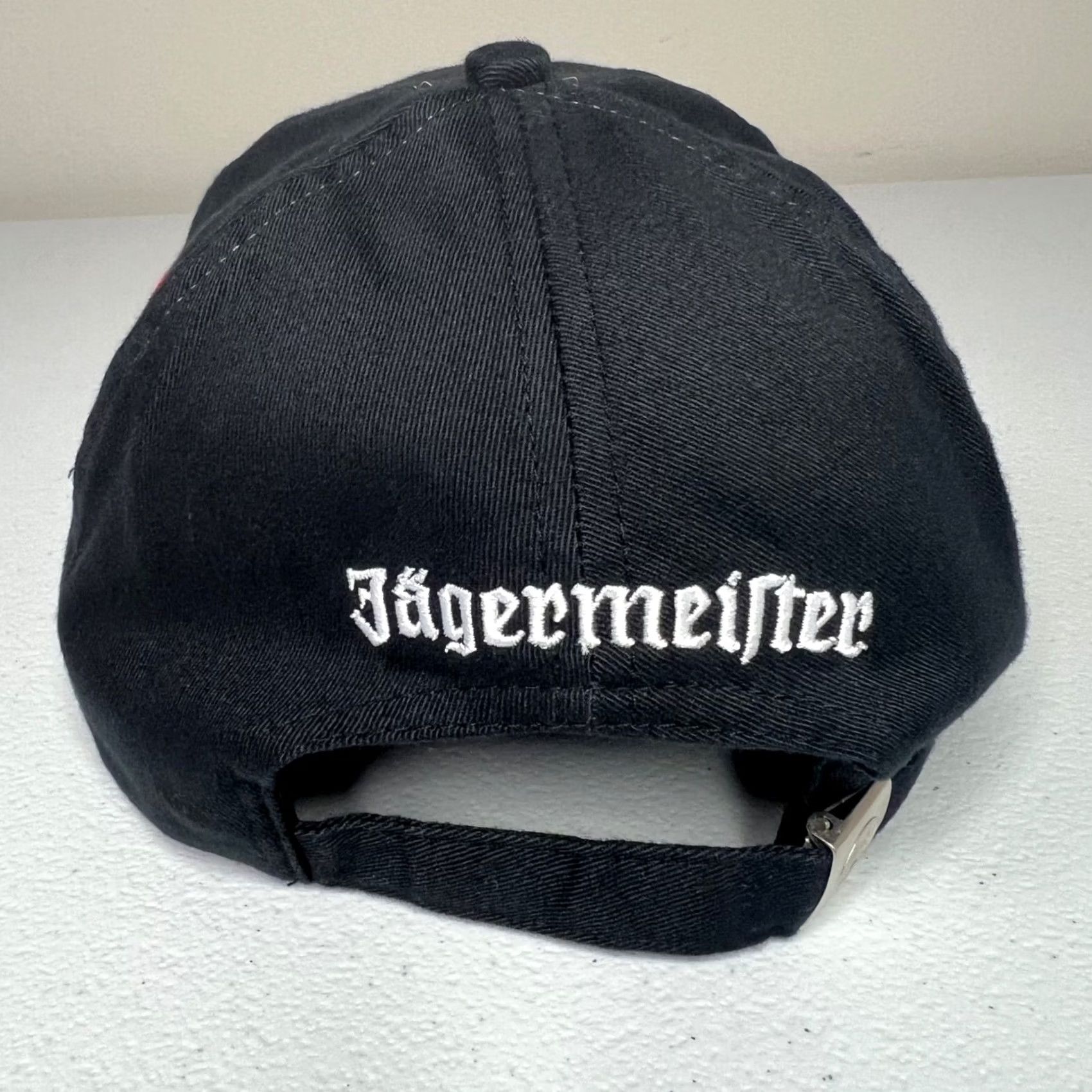 Vintage Jagermeister Hat Cap Black Mens Adjustable Embroidered Flames Motorcycle Biker Cap Size ONE SIZE - 5 Thumbnail