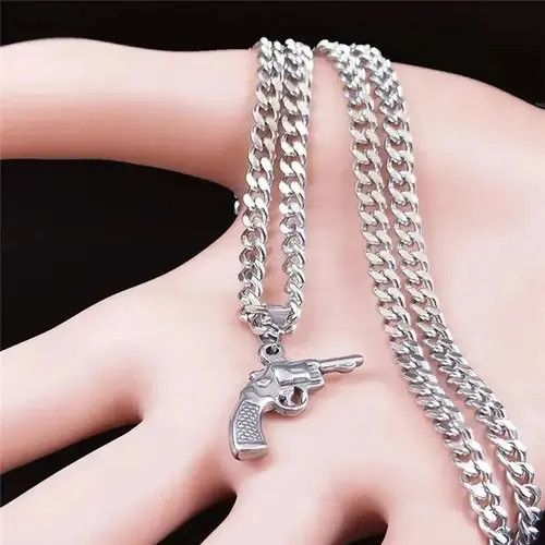 Jewelry Punk Gun Pendant Necklaces Size ONE SIZE - 4 Thumbnail