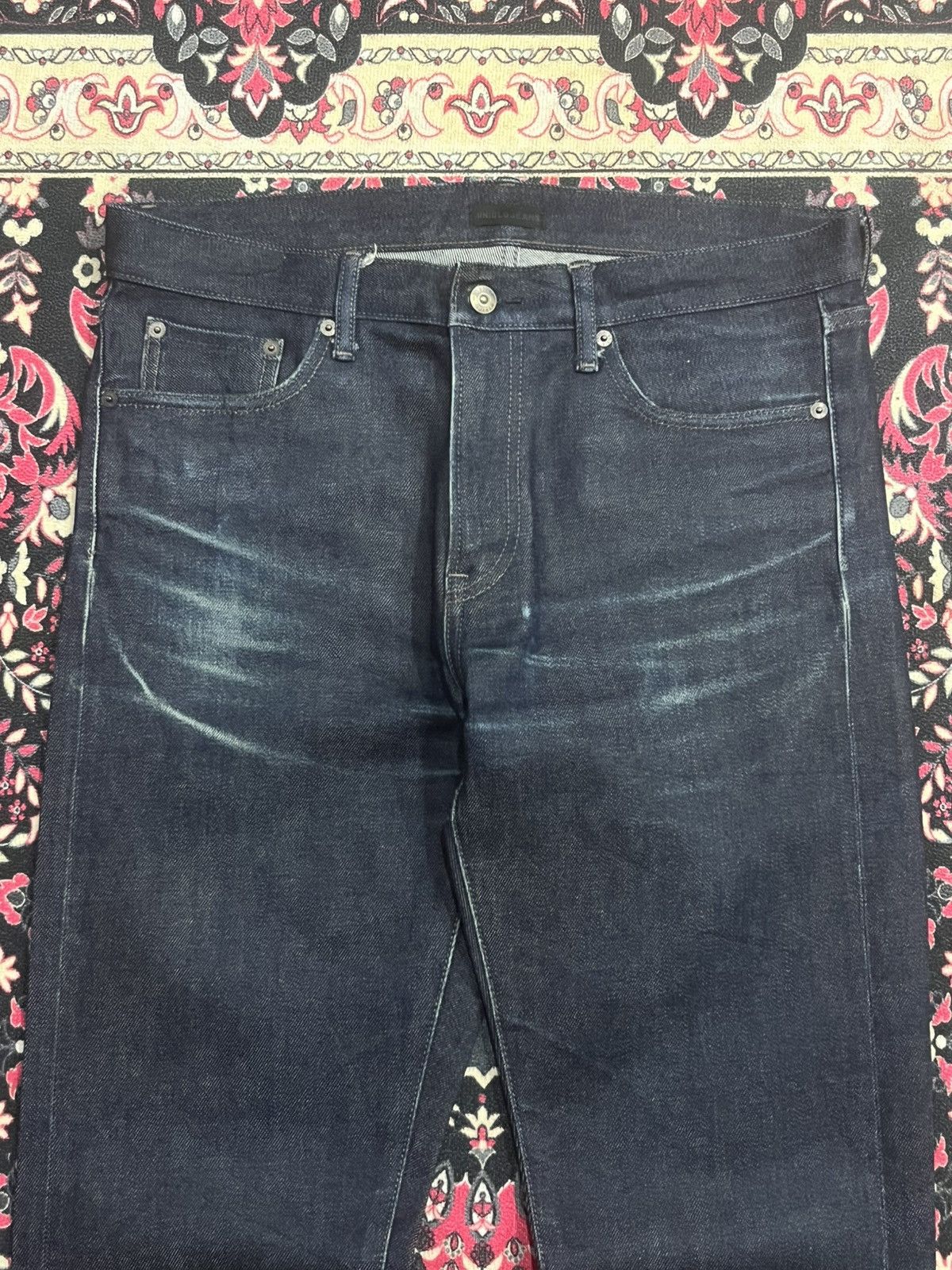 Lemaire × Uniqlo Vintage Uniqlo Raw Kaihara Denim Slim Straight Selvedge Jean Size US 33 - 4 Thumbnail