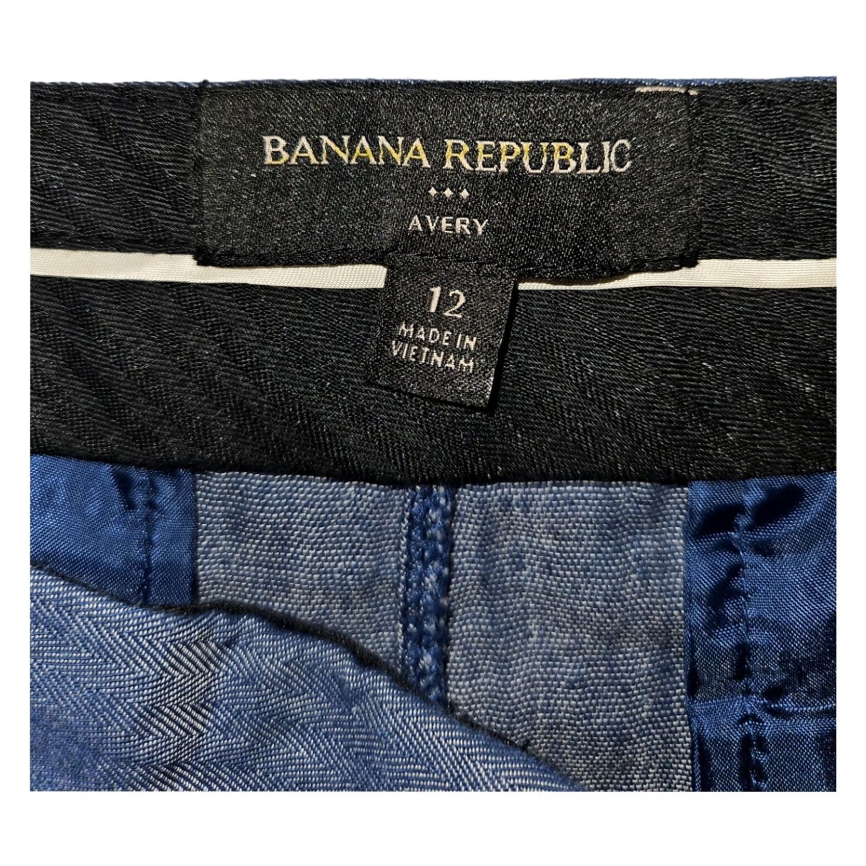 Banana Republic Banana Republic Avery Pants Women's 12 Blue Mid-Rise Self Tie Casual Work Wear Pants Size 34" / US 12 / IT 48 - 2 Thumbnail