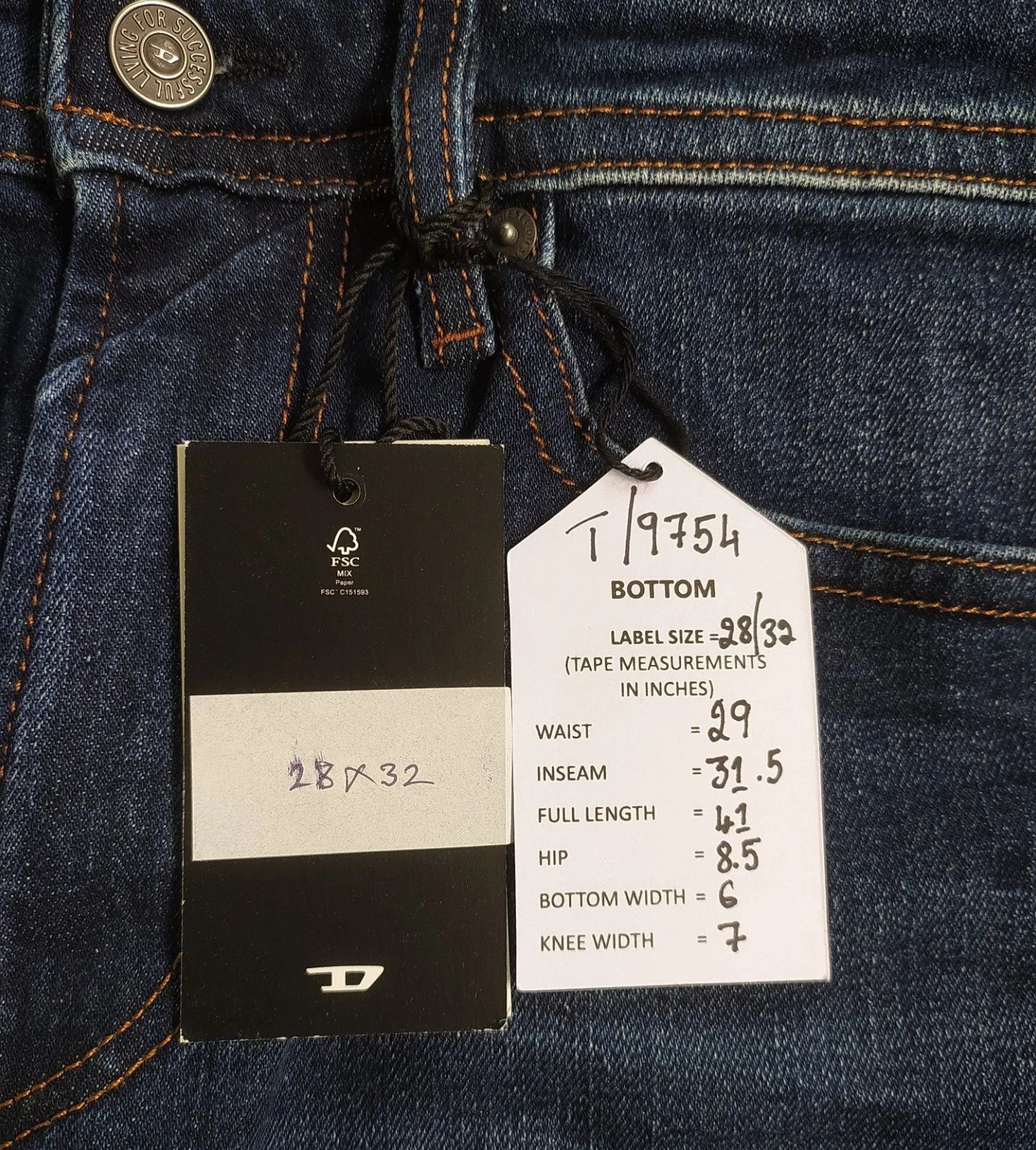Diesel Diesel THOMMER-X L.32 MENS JEANS T/9754 Size US 28 / EU 44 - 6 Thumbnail
