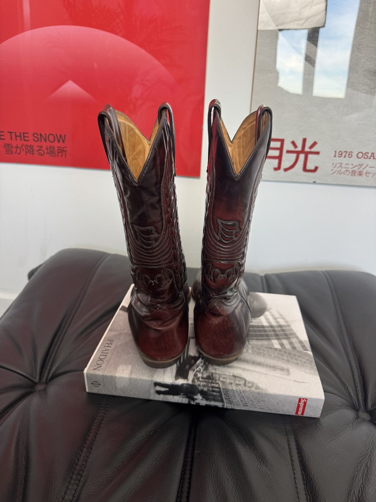 Leather Vintage Sancho Cowboy Leather Boots Washed High Faded Rare Size US 8 / EU 41 - 5 Thumbnail