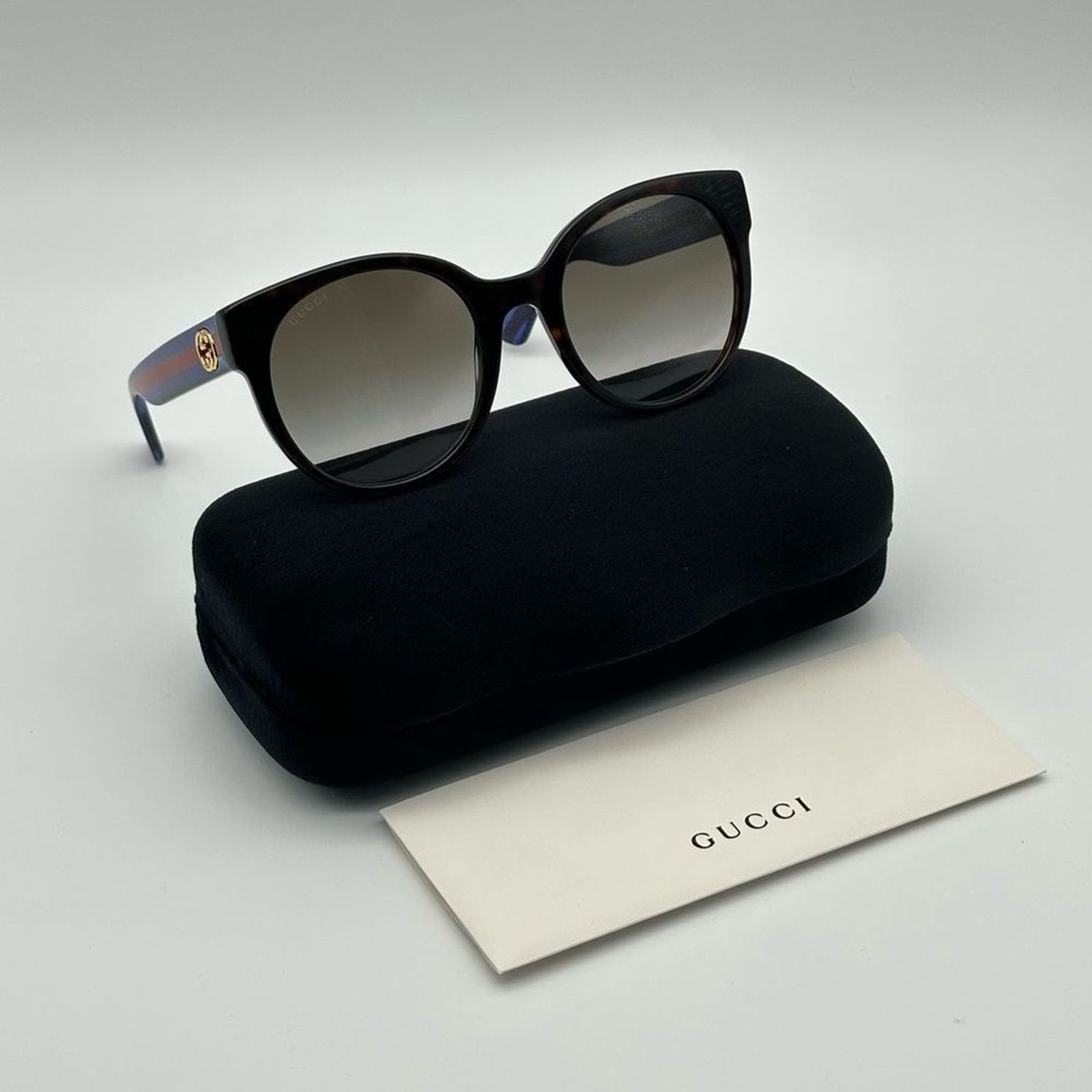 Gucci NEW GUCCI GG0035SN 004 Havana/Blue/Brown Women Sunglasses Size ONE SIZE - 11 Thumbnail
