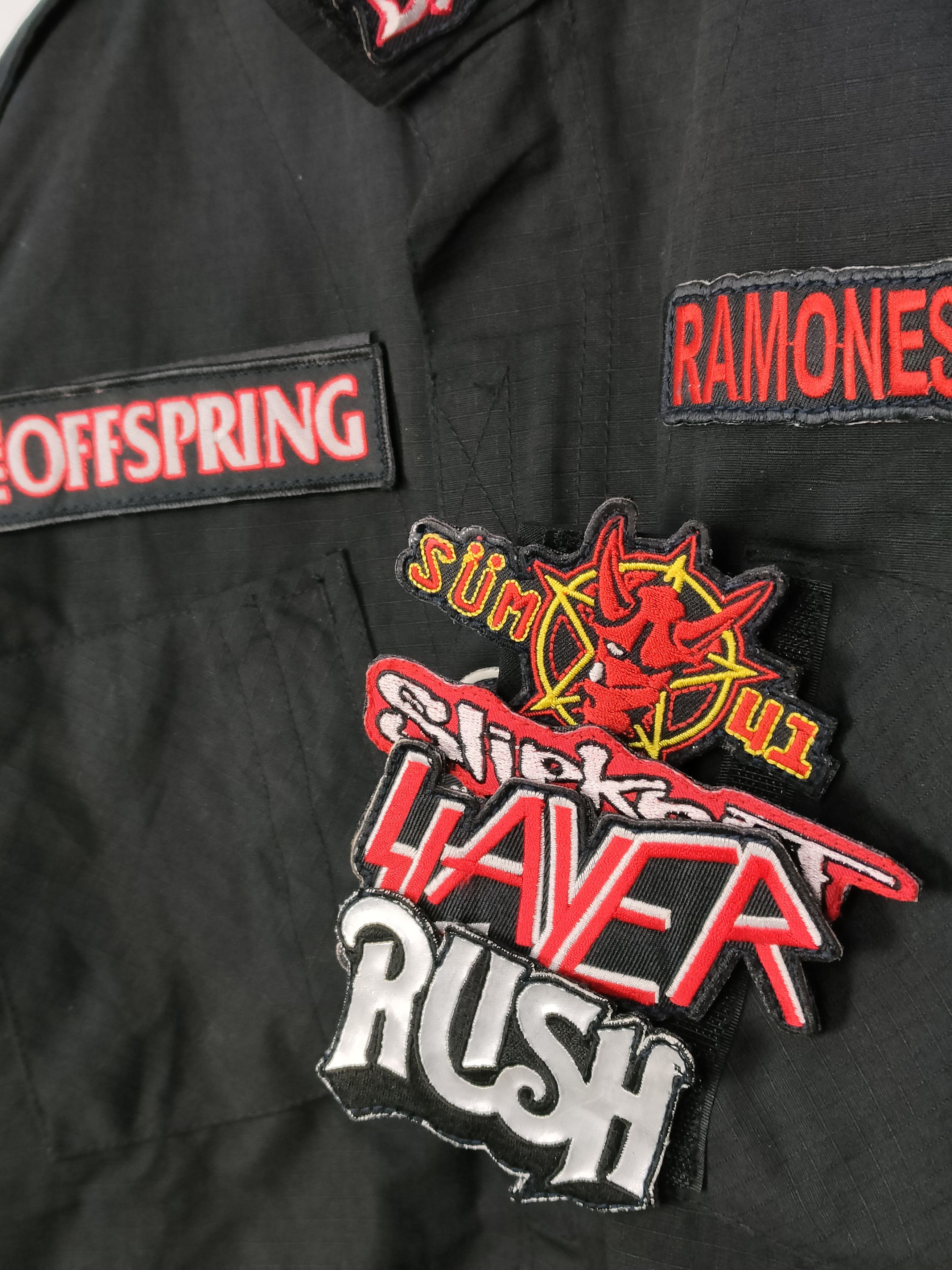 Band Tees Black Military Jacket with Bands Patches Size US M / EU 48-50 / 2 - 6 Thumbnail