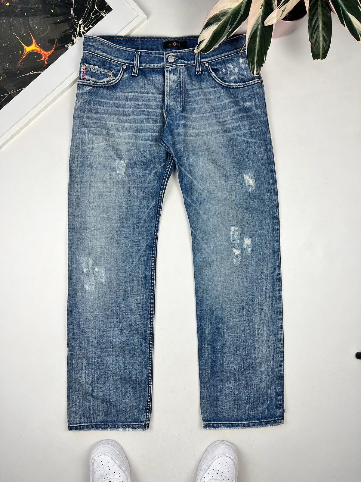 Japanese Brand × Takeshy Kurosawa × Vintage Takeshy Kurosawa Distressed Denim Jeans Japanese Style Size US 34 / EU 50 - 2 Thumbnail