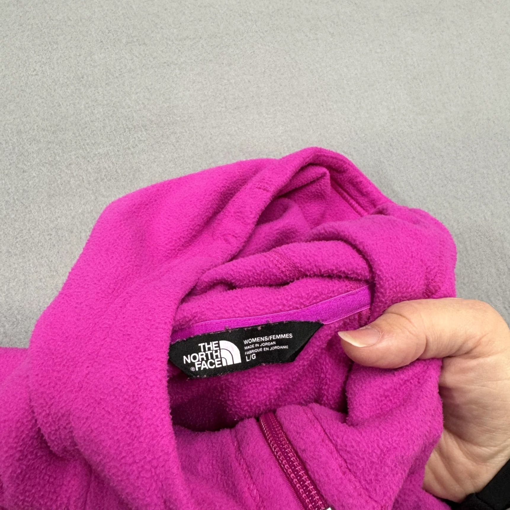 The North Face The North Face Jacket Womens Large Pink Fleece Full Zip Hooded Outdoor Size L / US 10 / IT 46 - 3 Thumbnail