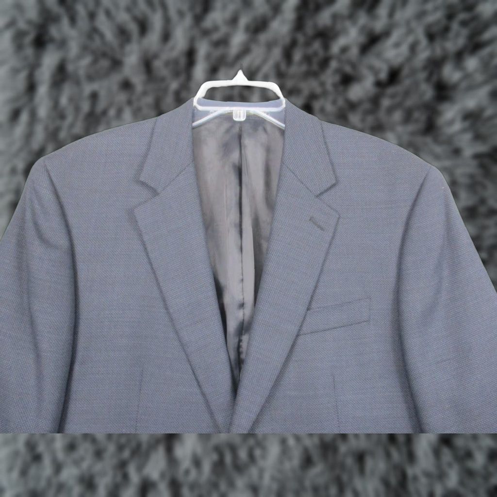 Ralph Lauren Lauren Ralph Lauren Suit Jacket Mens 42R Blue Wool Two-Button Notch Sport Coat - Business Formal Wedding Mens 42 Regular Blue Wool Jacket Size 42R - 1 Thumbnail