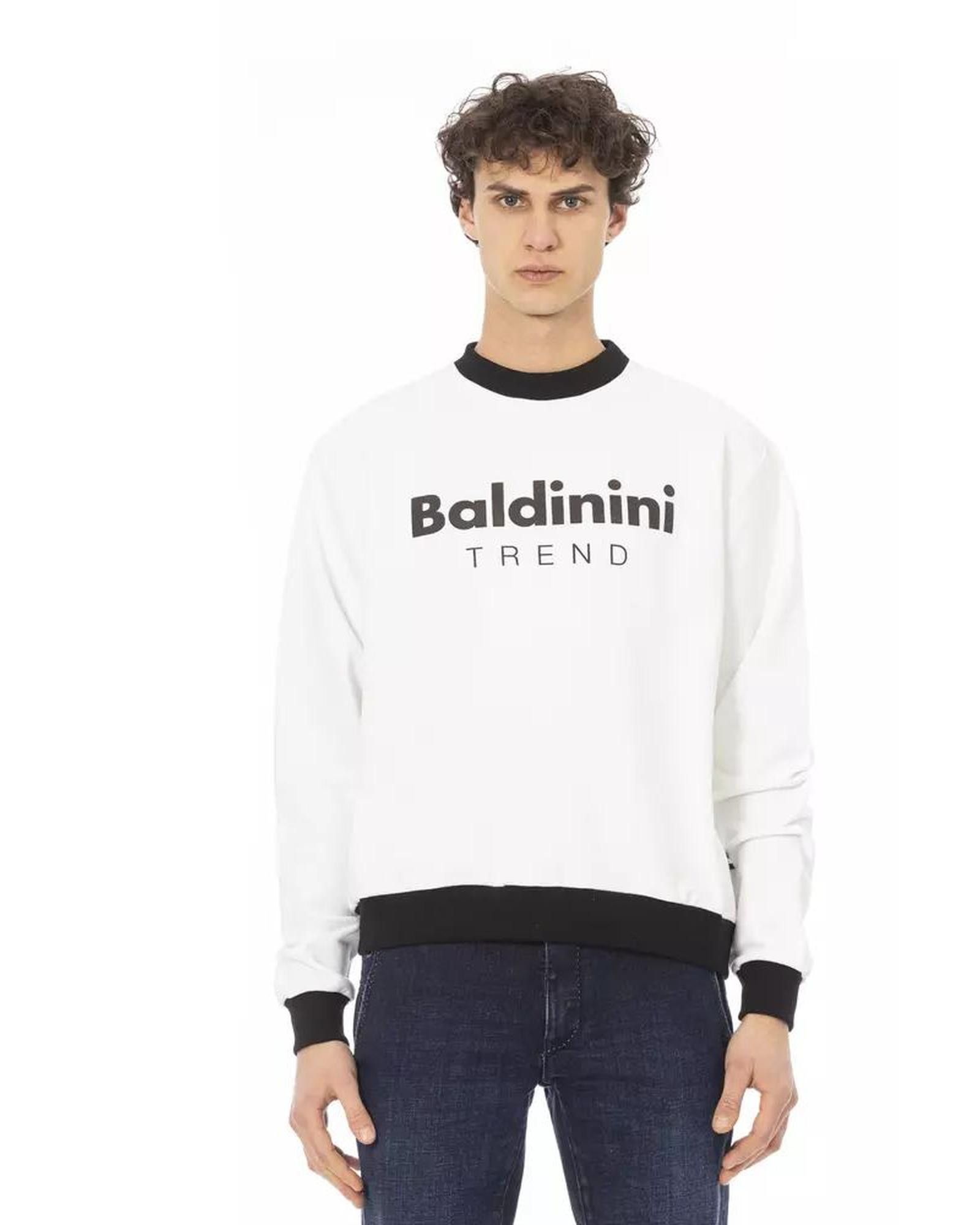 Image of Baldinini Fleece Logo Hoodie in White, Men's (Size 2XL)