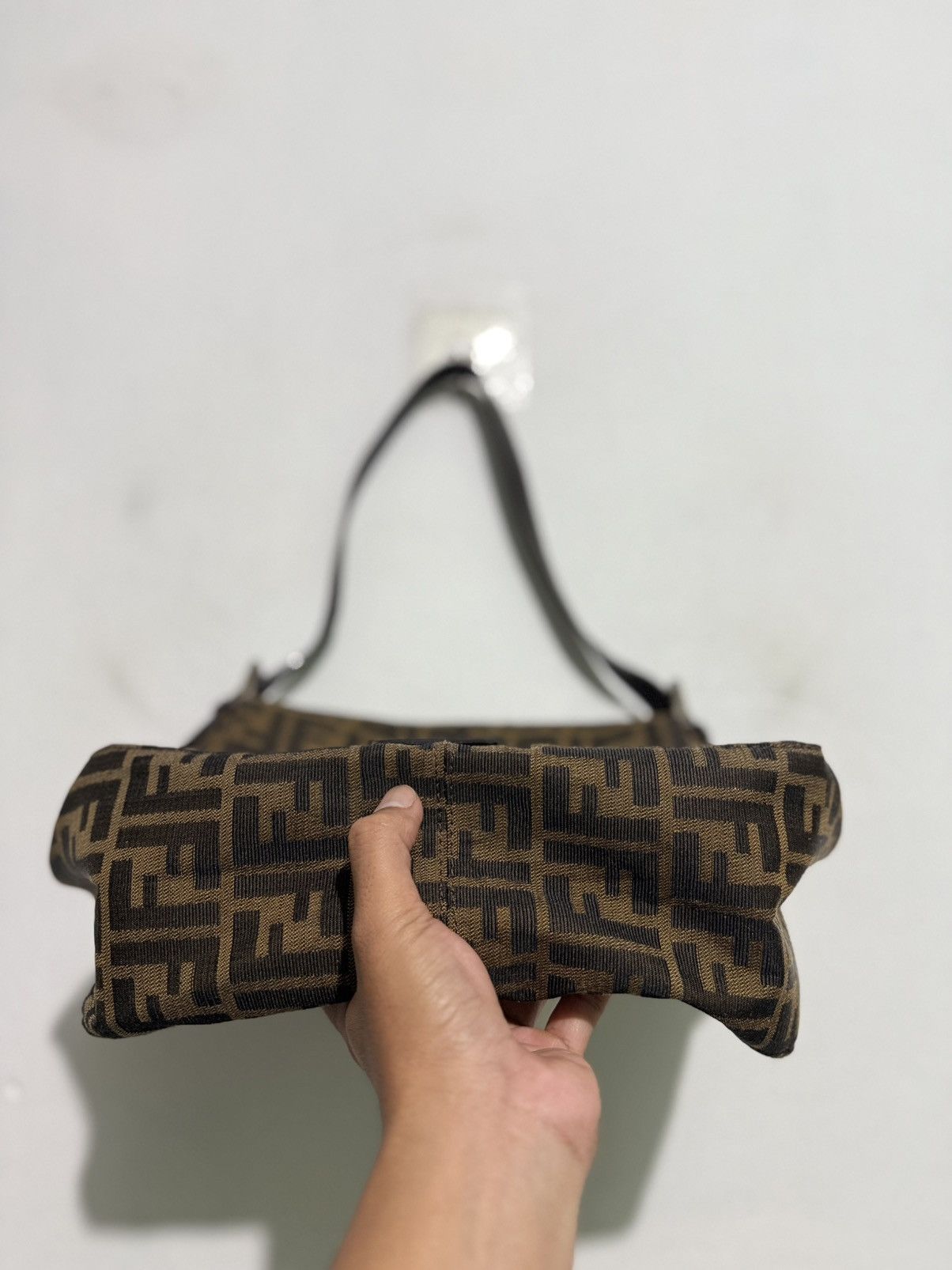 Fendi Fendi Mamma Baguette Bag Zucca Handbag Leather Canvas Brown Size ONE SIZE - 5 Thumbnail