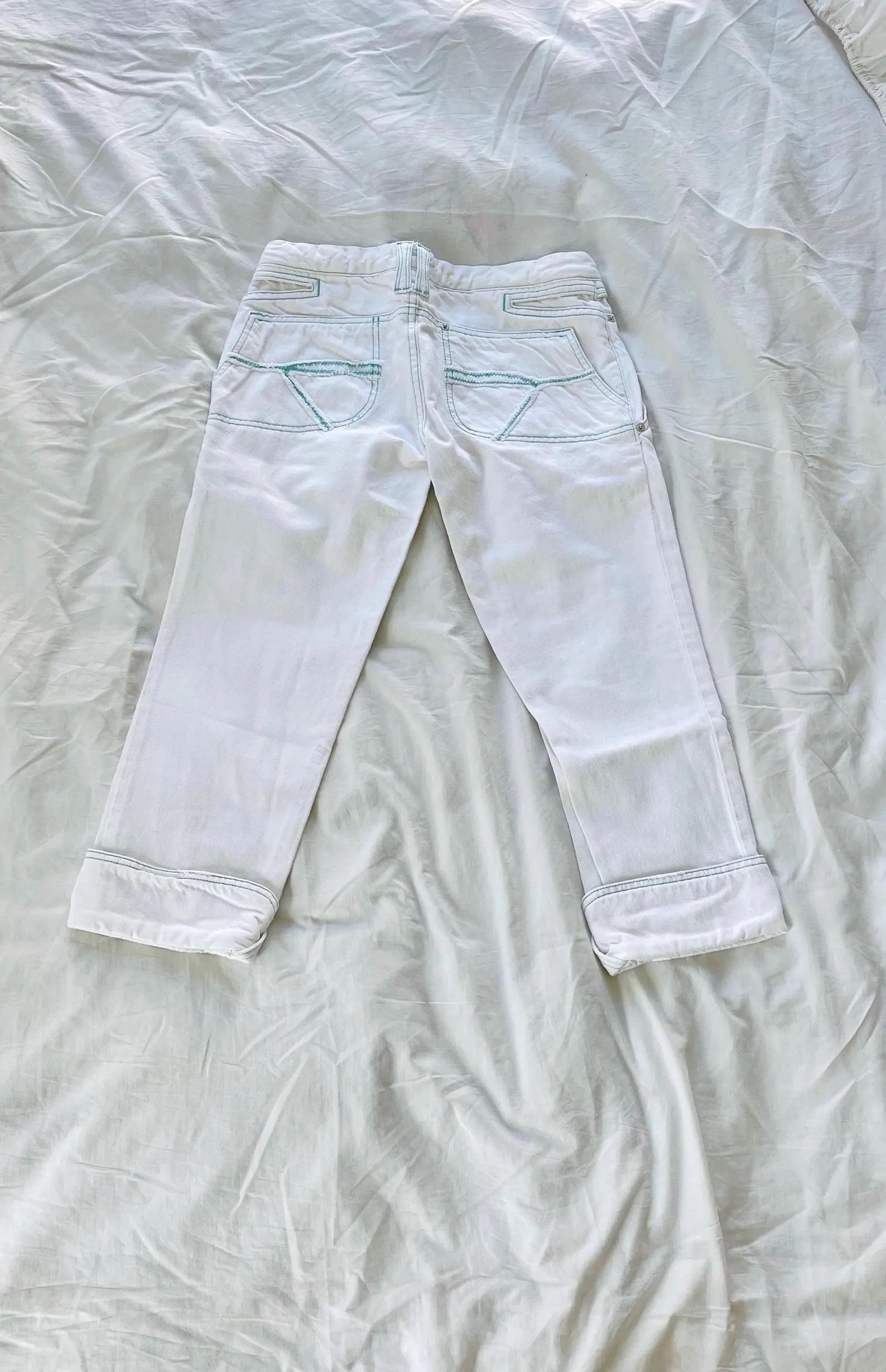 Custo Barcelona Y2K Custo Barcelona White Capri | Pedal Pushers | XS–S W29 Size 29" - 9 Thumbnail