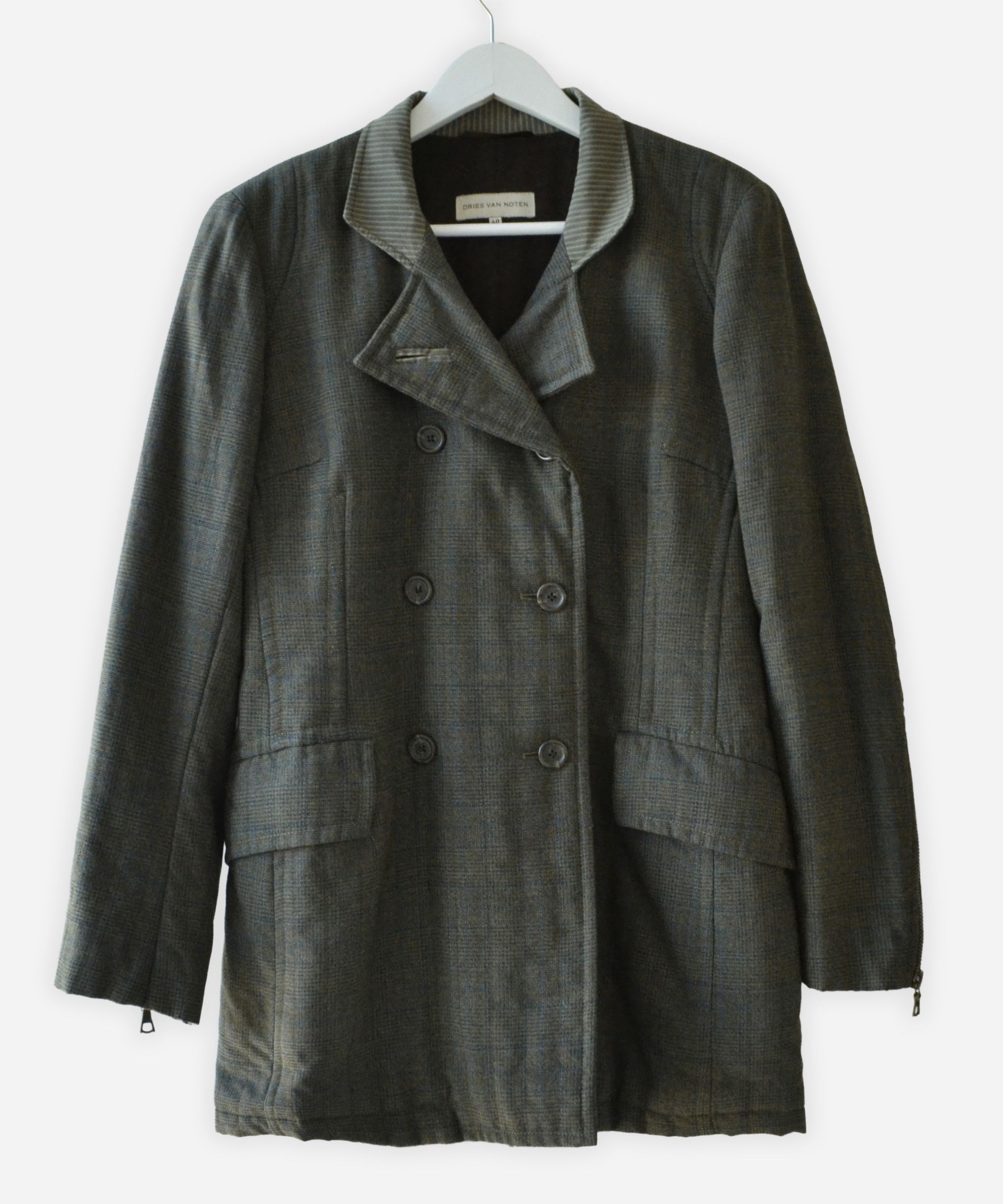 Dries Van Noten 🔴 DRIES VAN NOTEN Coat Heavy Jacket Checkered Green Size 40 Size S / US 4 / IT 40 - 2 Thumbnail
