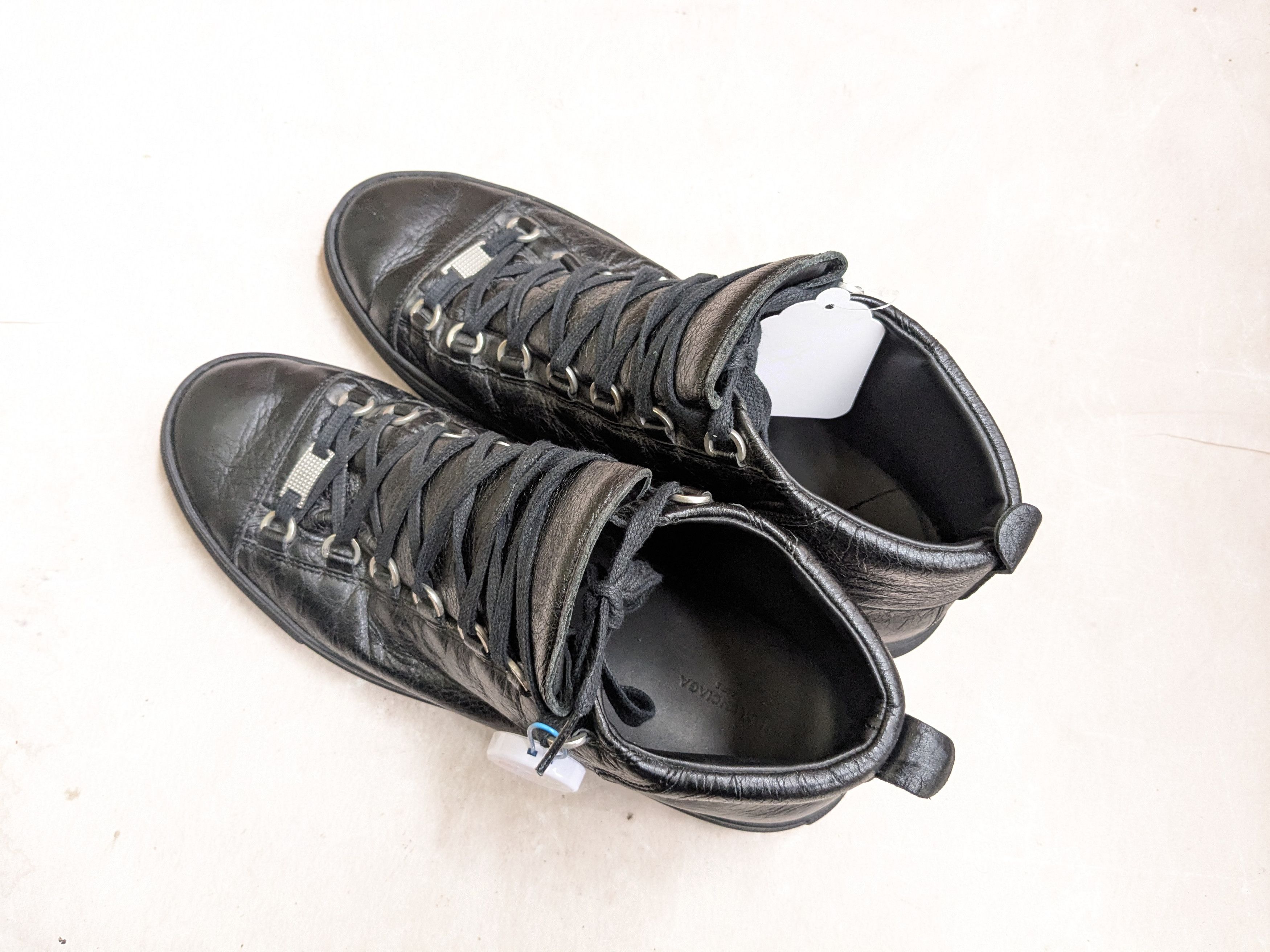 Balenciaga Balenciaga Arena Sneaker Black 12 High Tops Leather Size US 12 / EU 45 - 12 Thumbnail