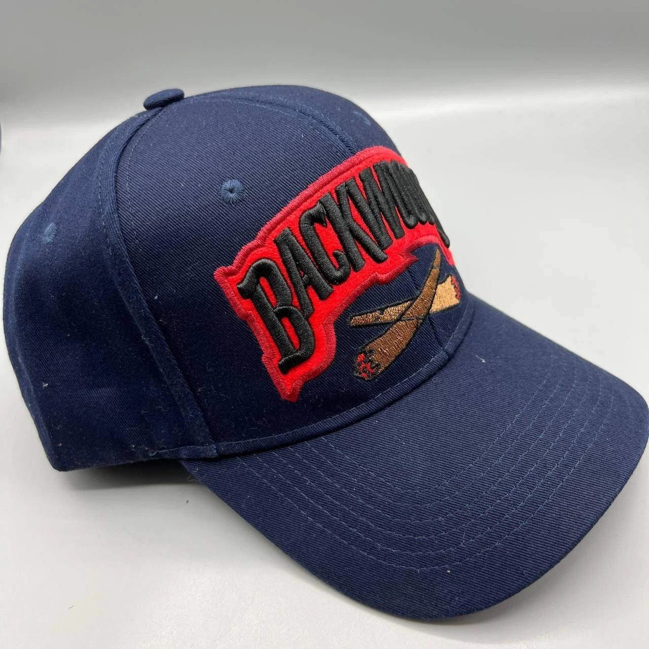 The Unbranded Brand Backwoods Hat Men Navy Blue Red Embroidered Snap Back Cap Size ONE SIZE - 7 Thumbnail