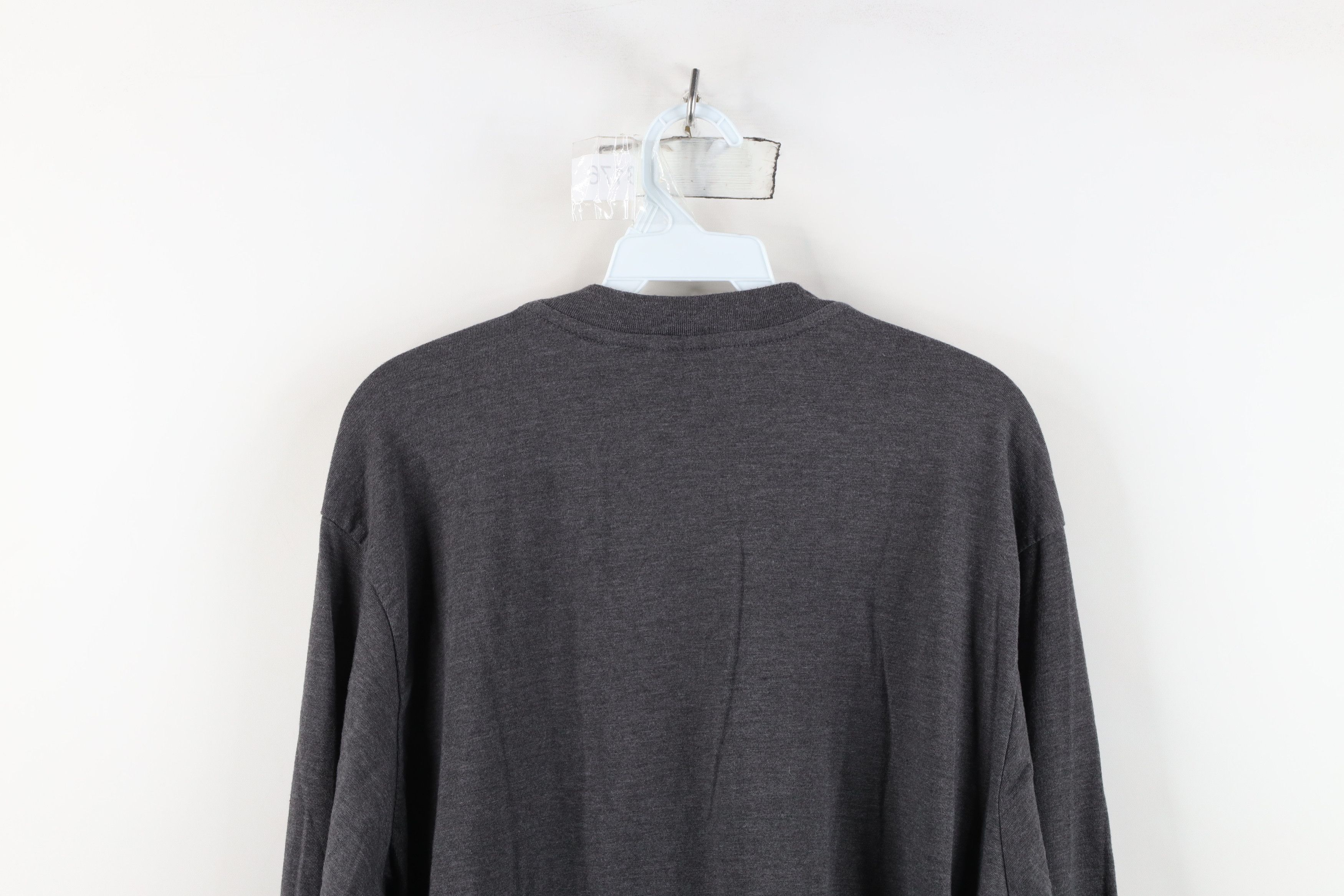 Vintage Vintage 90s Streetwear Blank Long Sleeve Henley T-Shirt Gray Size US L / EU 52-54 / 3 - 10 Thumbnail