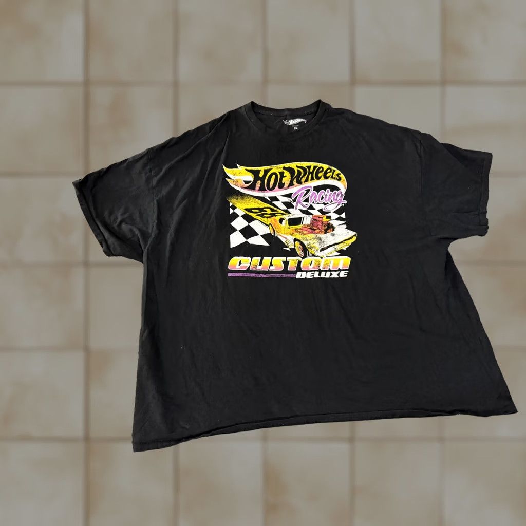 Vintage Hot Wheels Shirt Mens 5XL Black Racing Graphic Logo Cotton Crew Neck Short Sleeve T-Shirt Size US XXL / EU 58 / 5 - 1 Thumbnail
