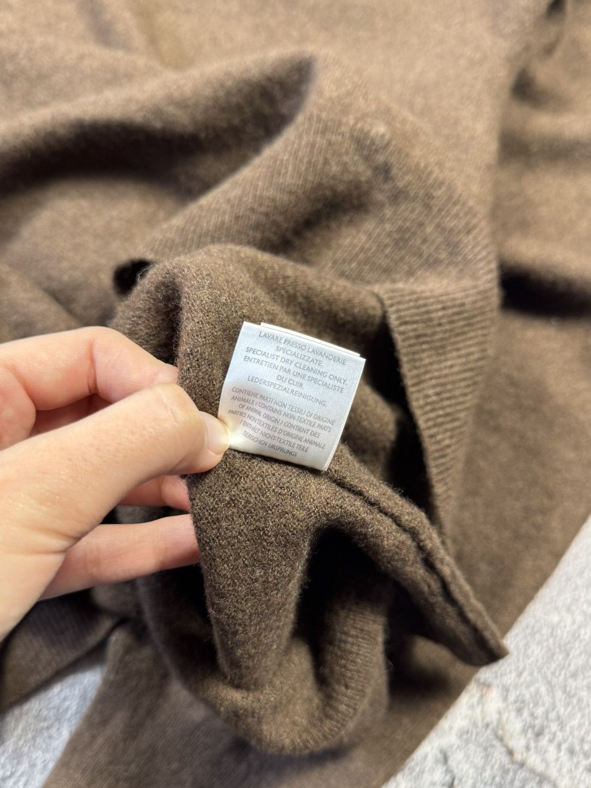 Canali CANALI Virgin Wool & Leather Sweater — Made in Italy Size US L / EU 52-54 / 3 - 6 Thumbnail
