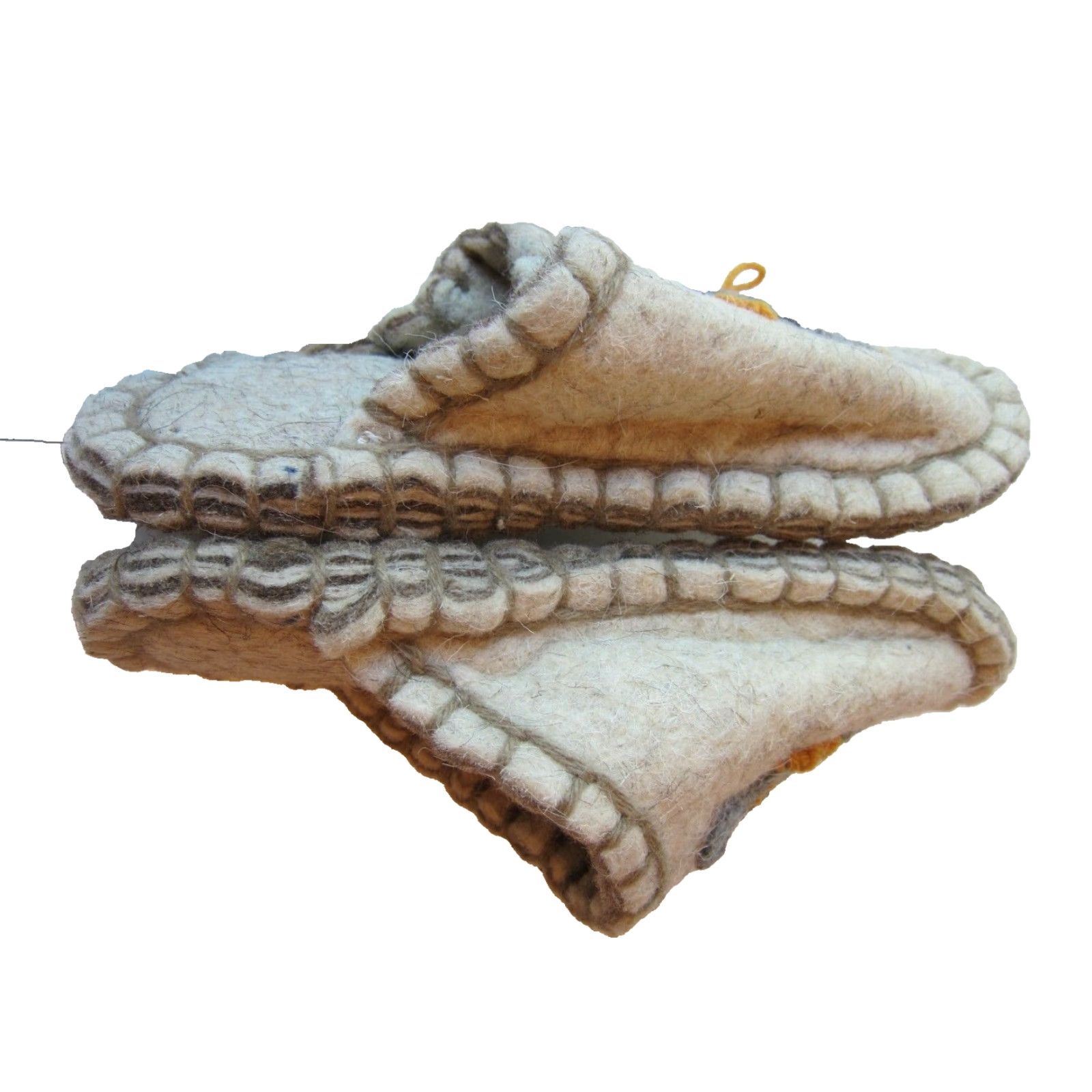 Camel Vtg Handmade 100% Wool Ivory Grey Camel Slip On Mule Slide Slipper Women 9-10 Size US 10 / IT 40 - 7 Thumbnail