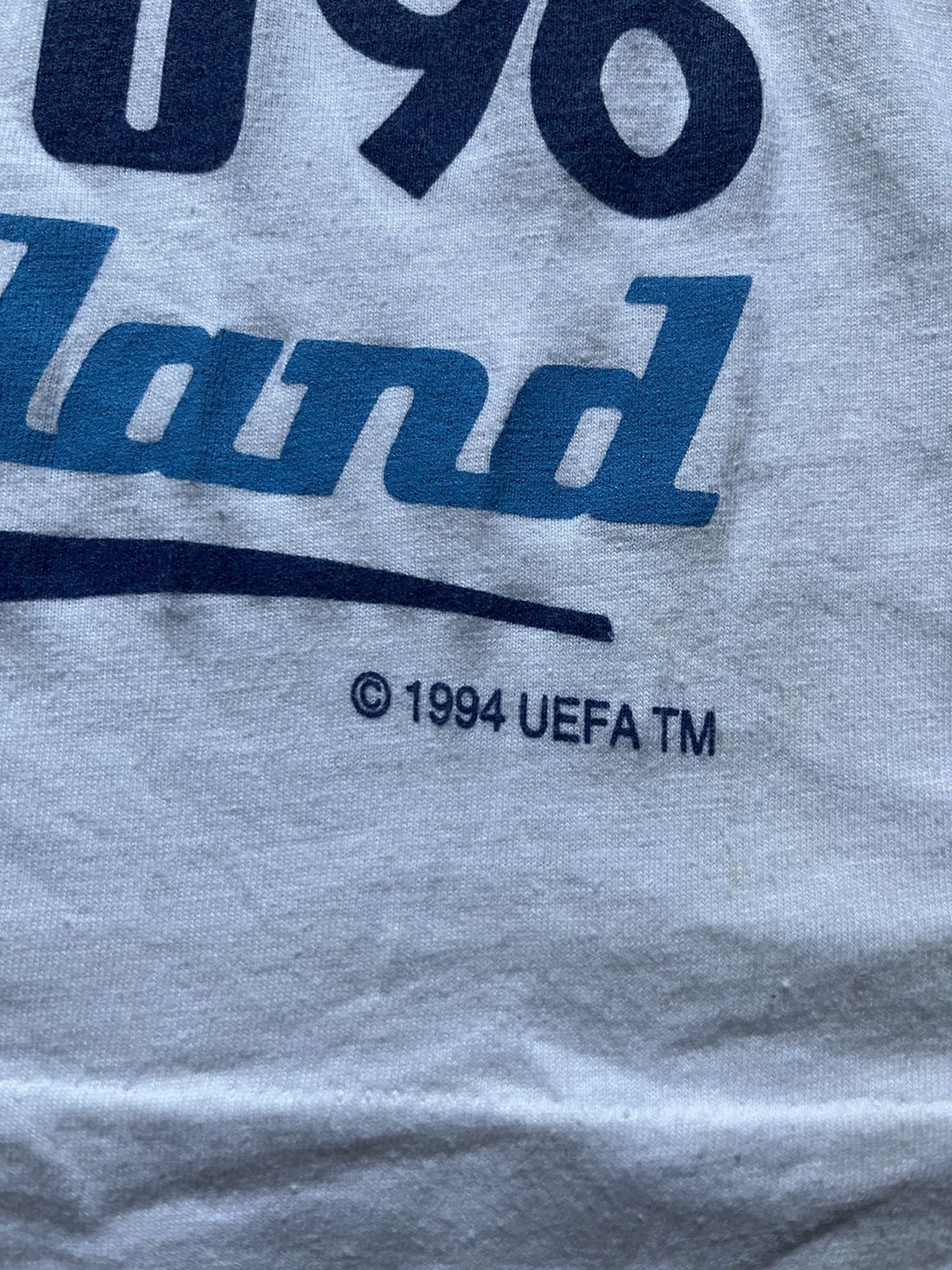 Vintage RARE 1994 Adidas Uefa Euro England 96 Big Logo T-shirt Y2K Size US L / EU 52-54 / 3 - 4 Thumbnail