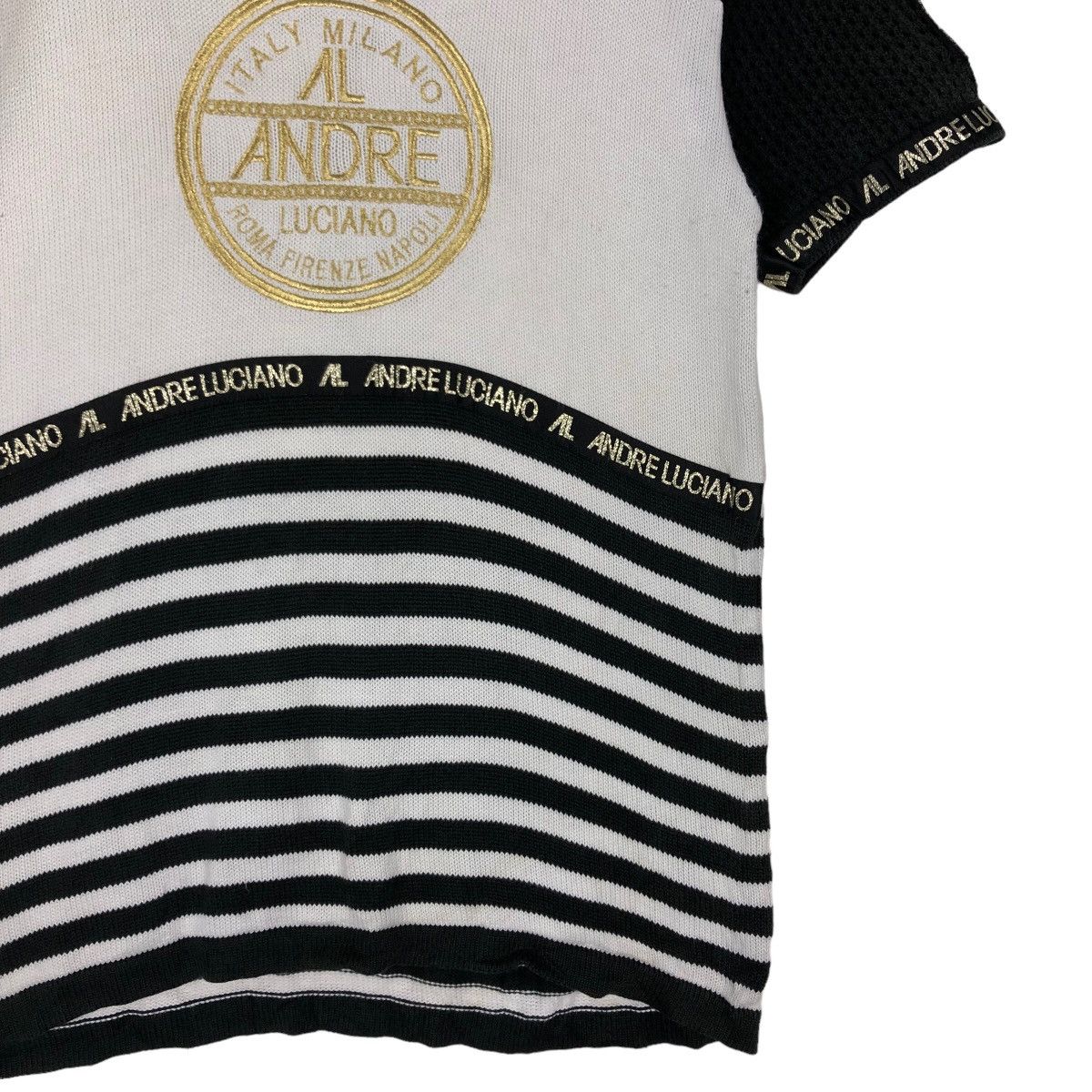 Japanese Brand 🔥Vintage Knit Sweatshirt Short Sleeve Andreluciano Japan Size US M / EU 48-50 / 2 - 4 Thumbnail