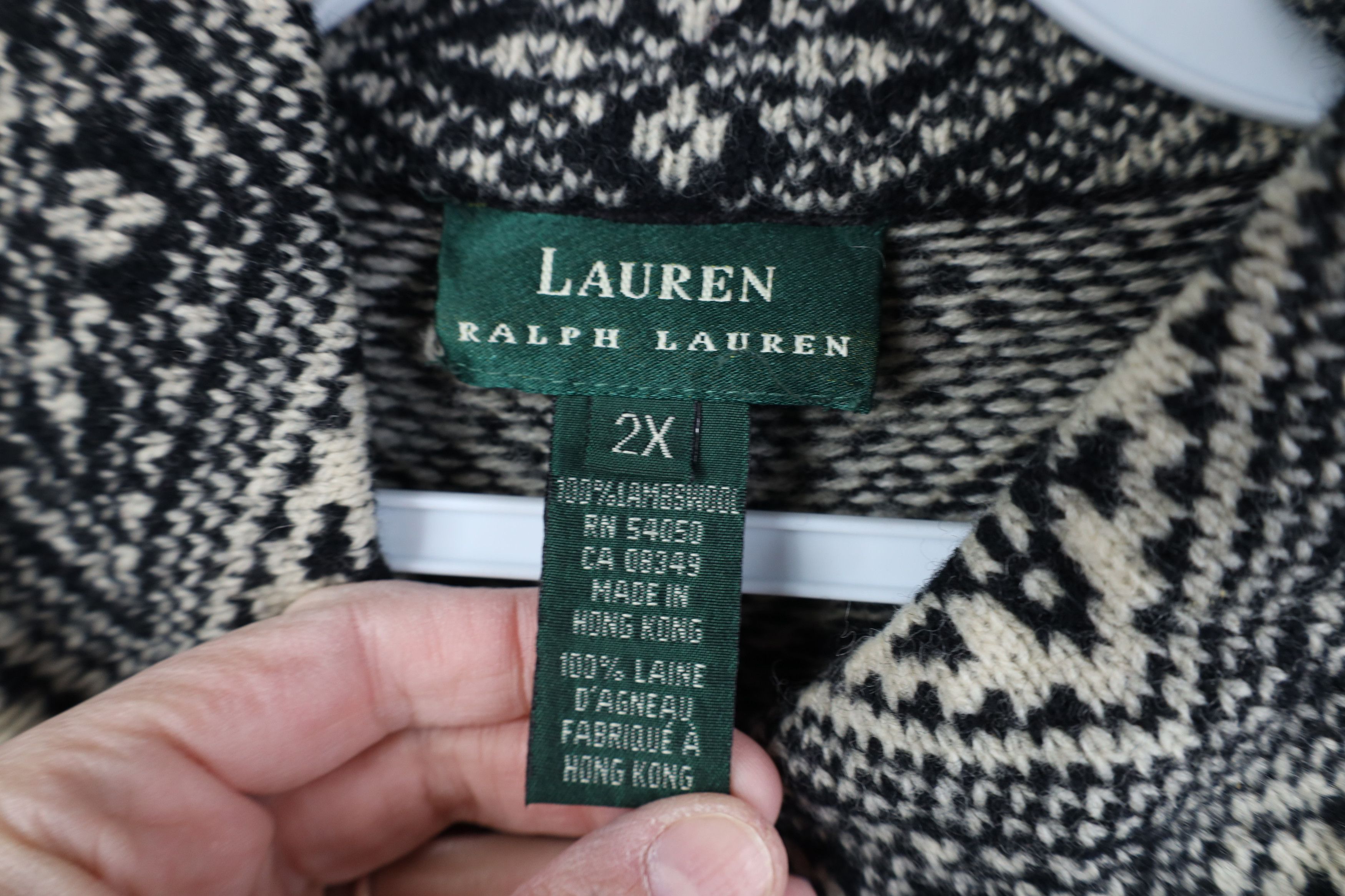 Ralph Lauren Vintage 90s Ralph Lauren Fair Isle Full Zip Cardigan Sweater Size XXL / US 16-18 / IT 52-54 - 10 Thumbnail