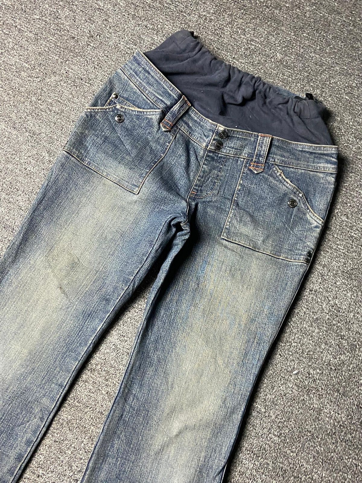 Japanese Brand Alpha Cubic Mother Maternity Jeans Pants (162) Size 34" / US 12 / IT 48 - 8 Thumbnail