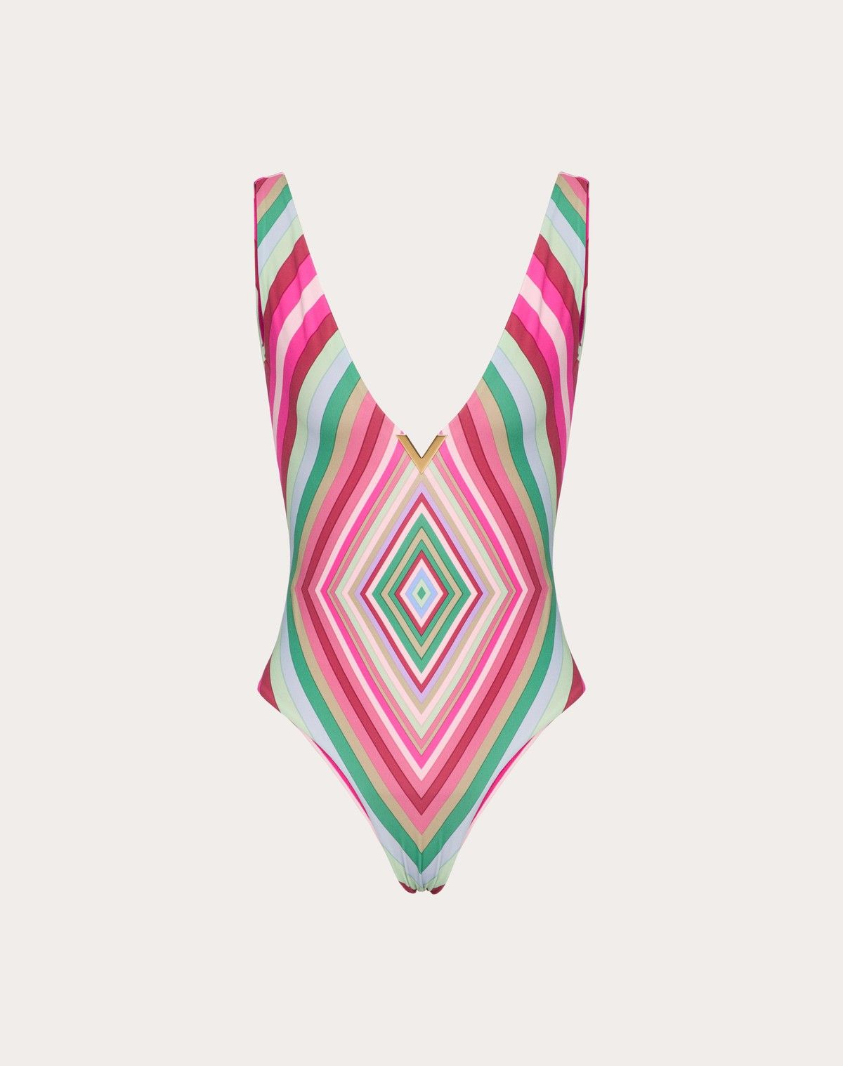 Valentino o1s1wg110525 Rhombus Lycra One Piece Swimsuit in Multicolor Size M / US 6-8 / IT 42-44 - 1 Thumbnail