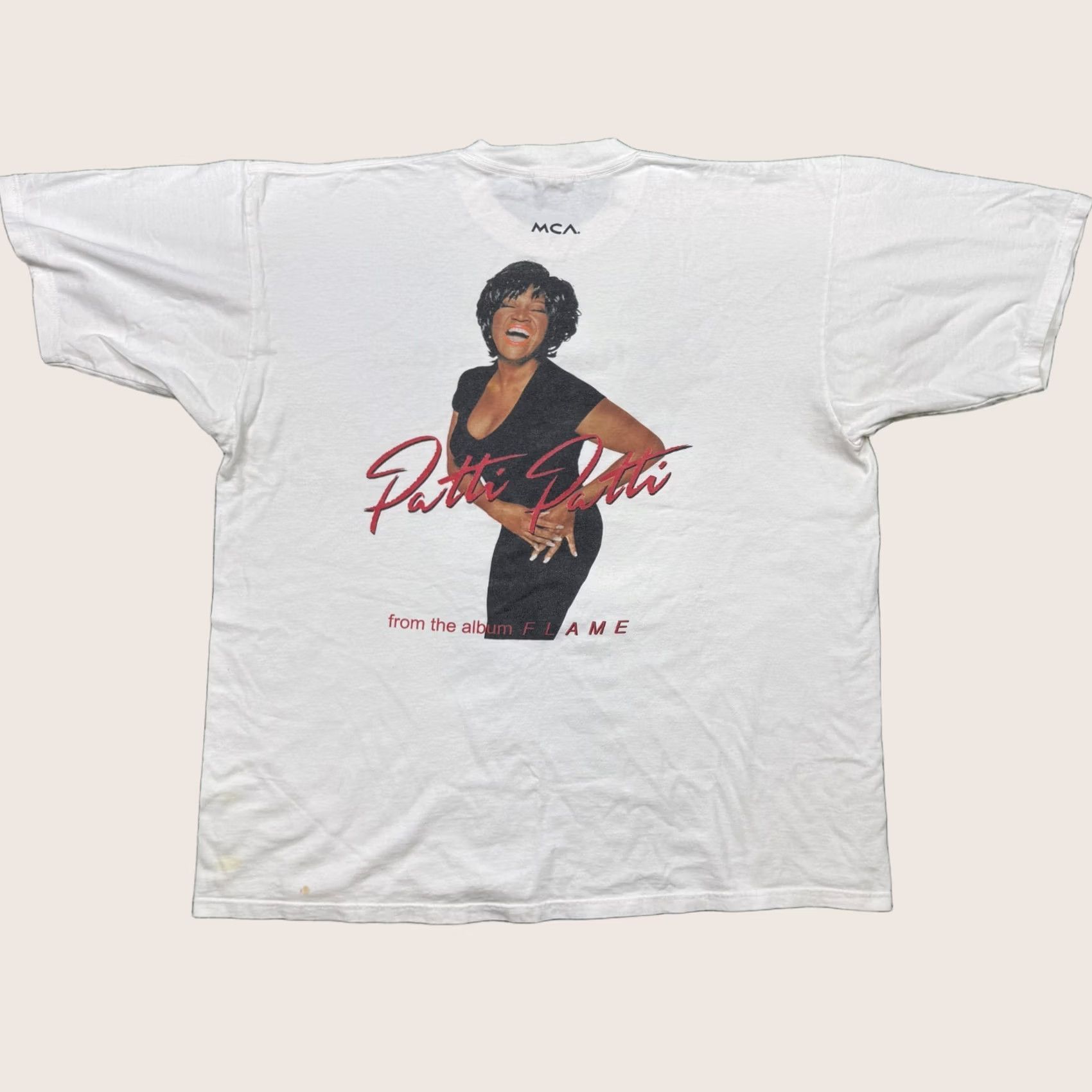 Gildan VINTAGE Gildan Patti LaBelle "Say My Name" FLAME T-Shirt 90s XXL White Mens Size US XXL / EU 58 / 5 - 1 Thumbnail