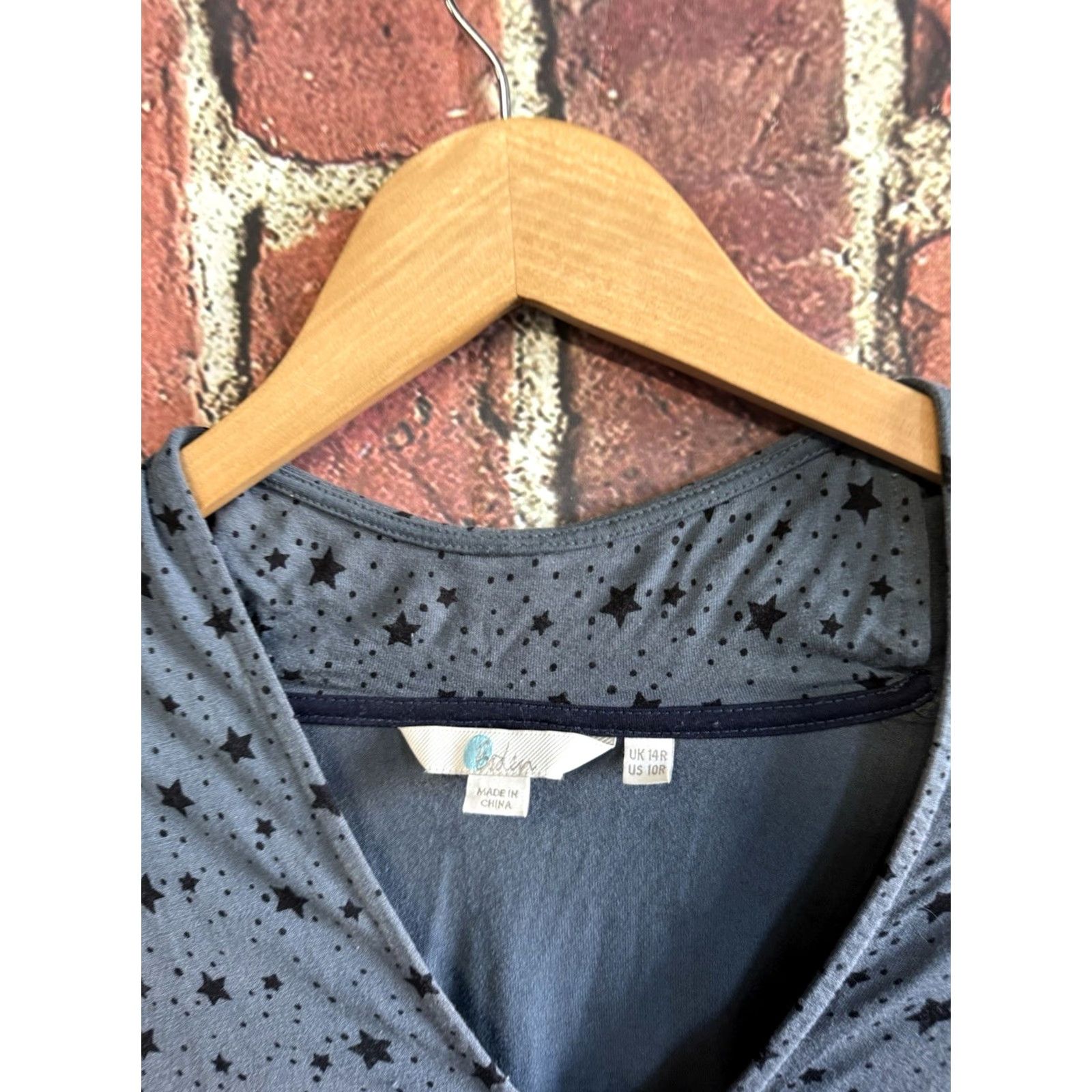Boden Boden Stormy Night Stardust Jersey Long Sleeve Dress Size 10 Women Blue V-Neck Pullover Knee Length Celestial Casual Business Size L / US 10 / IT 46 - 3 Thumbnail