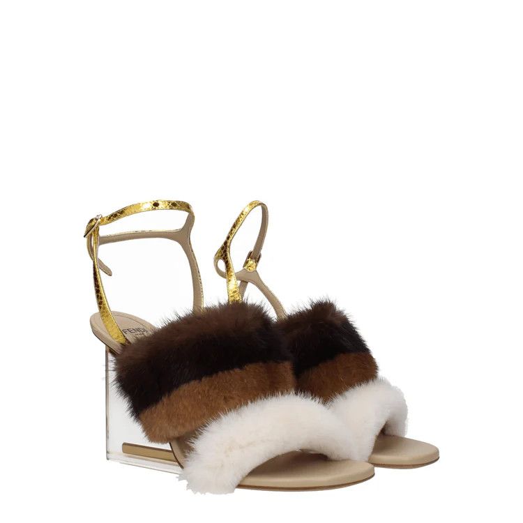 Fendi ob1o1e1124 Mink Sandals in Multicolor Size US 8 / IT 38 - 2 Thumbnail