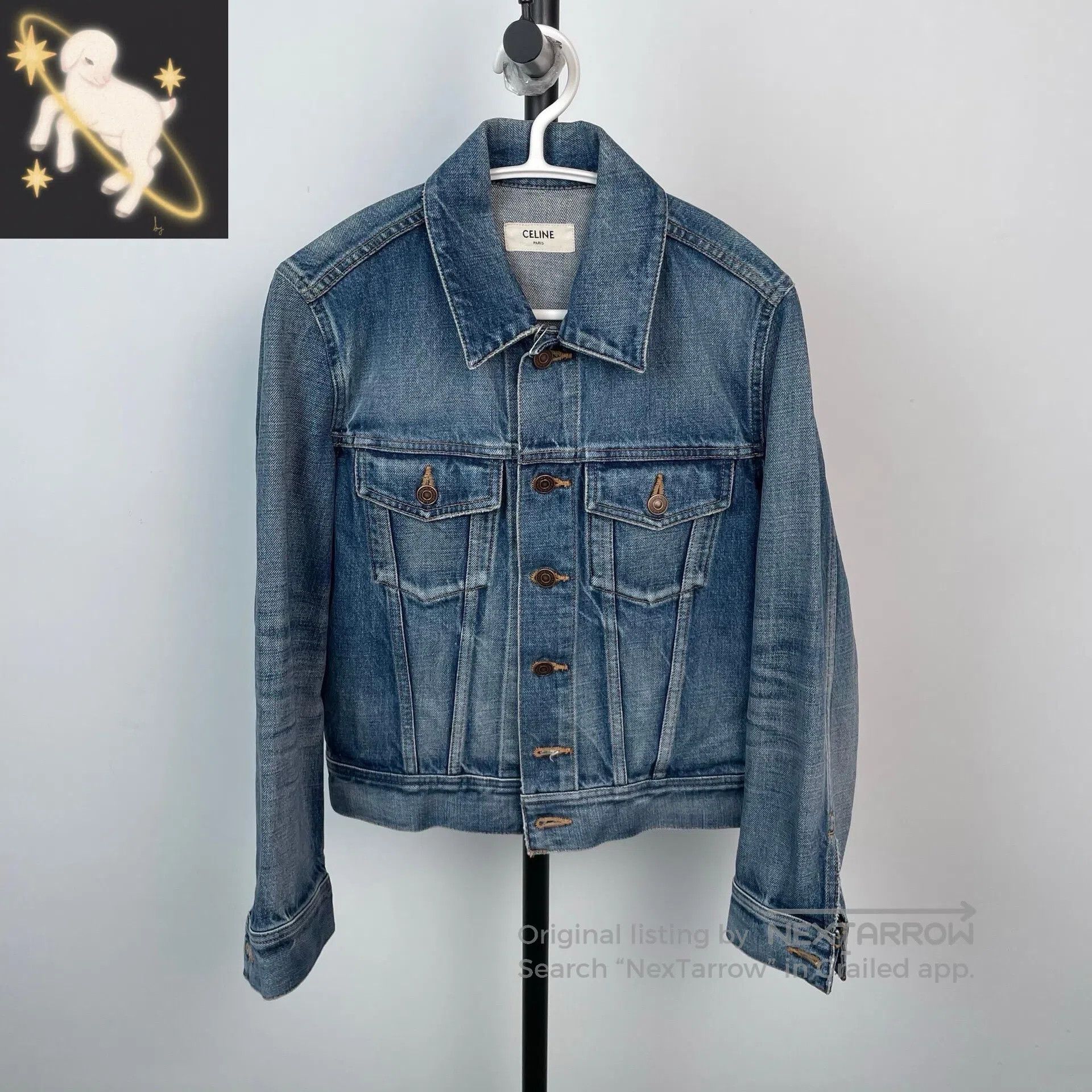 Celine Celine Denim Jacket with Lettering on Back | Grailed