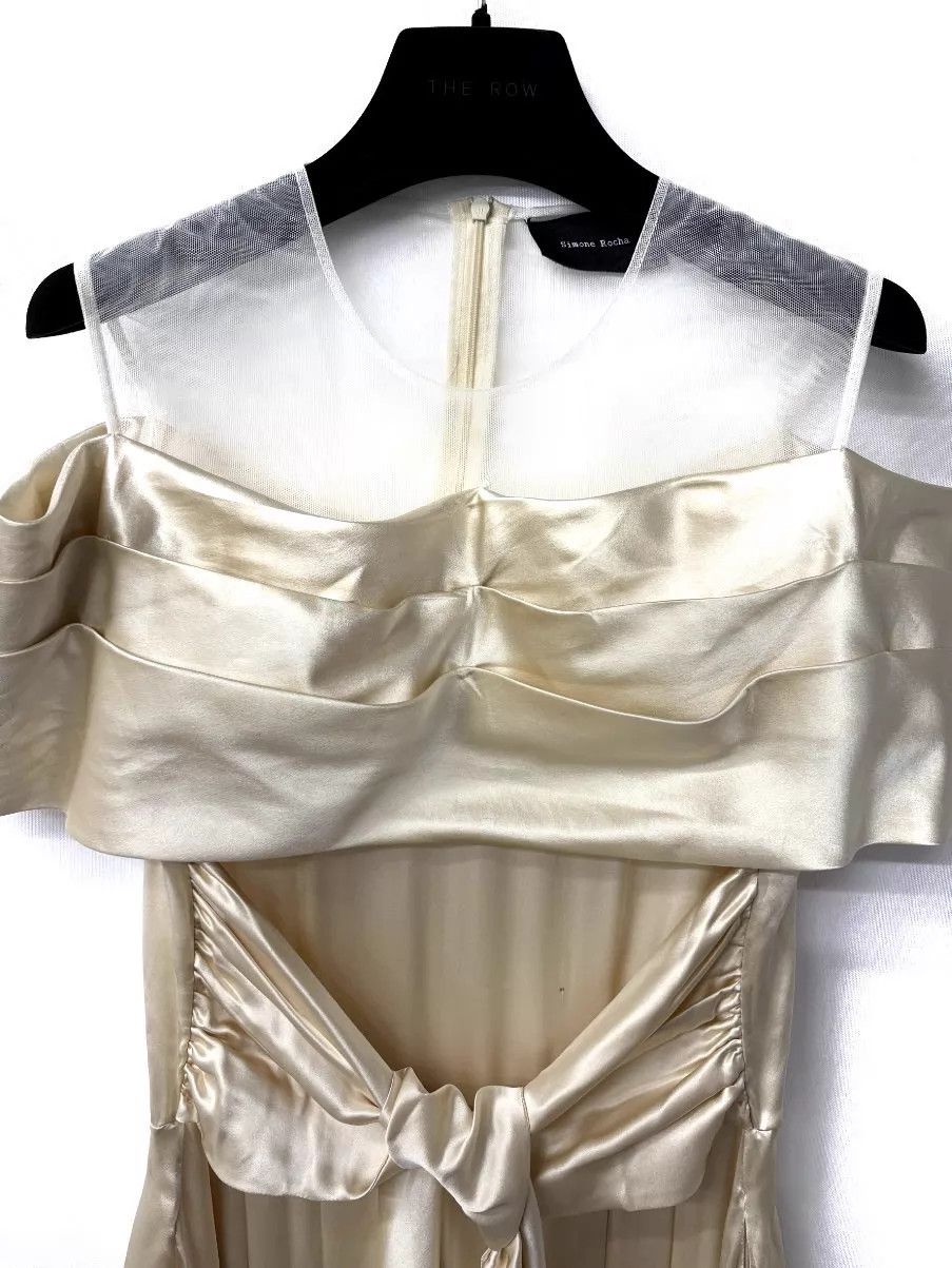 Simone Rocha Simon Rocha AW20 Runway Cream Silk Dress UK6 Size XS / US 0-2 / IT 36-38 - 2 Thumbnail