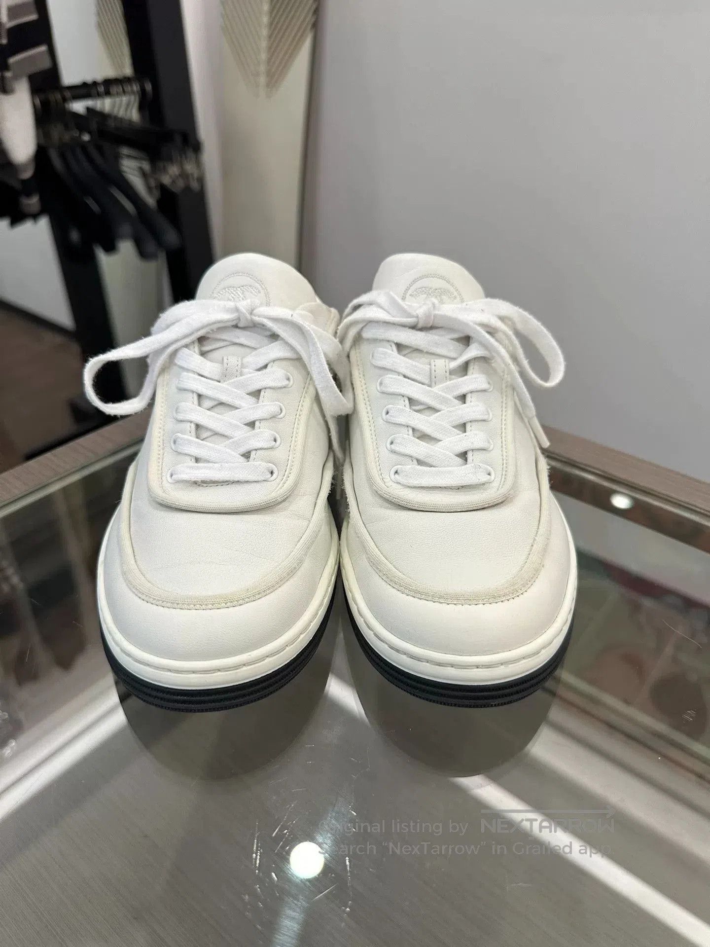 Chanel Chanel White Double C Logo Sneakers. Size US 6 / IT 36 - 3 Thumbnail