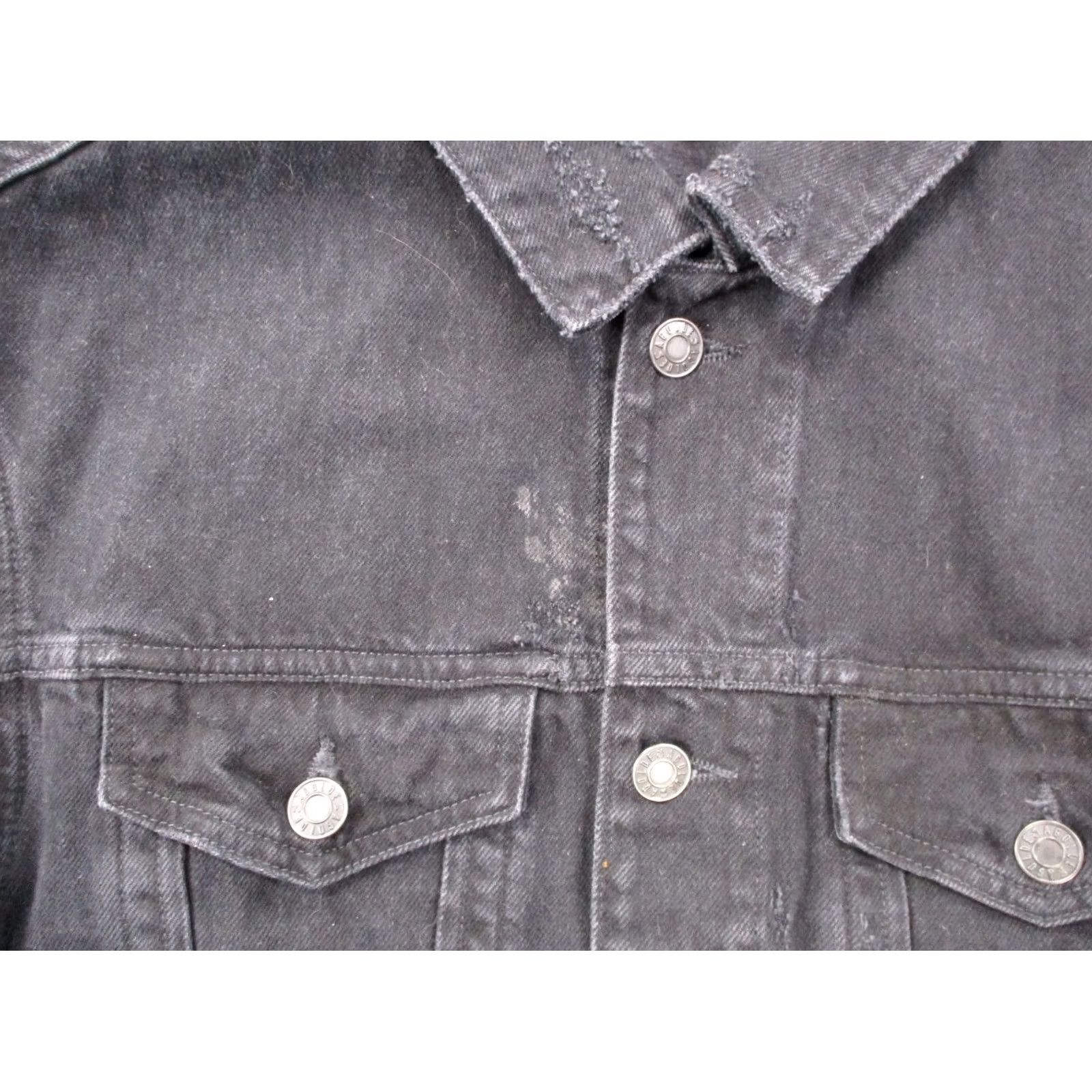 Agolde AGOLDE Jacket Womens M Black Charli Denim Trucker Workwear Outdoor Cropped Shirt Size 28" / US 6 / IT 42 - 6 Thumbnail