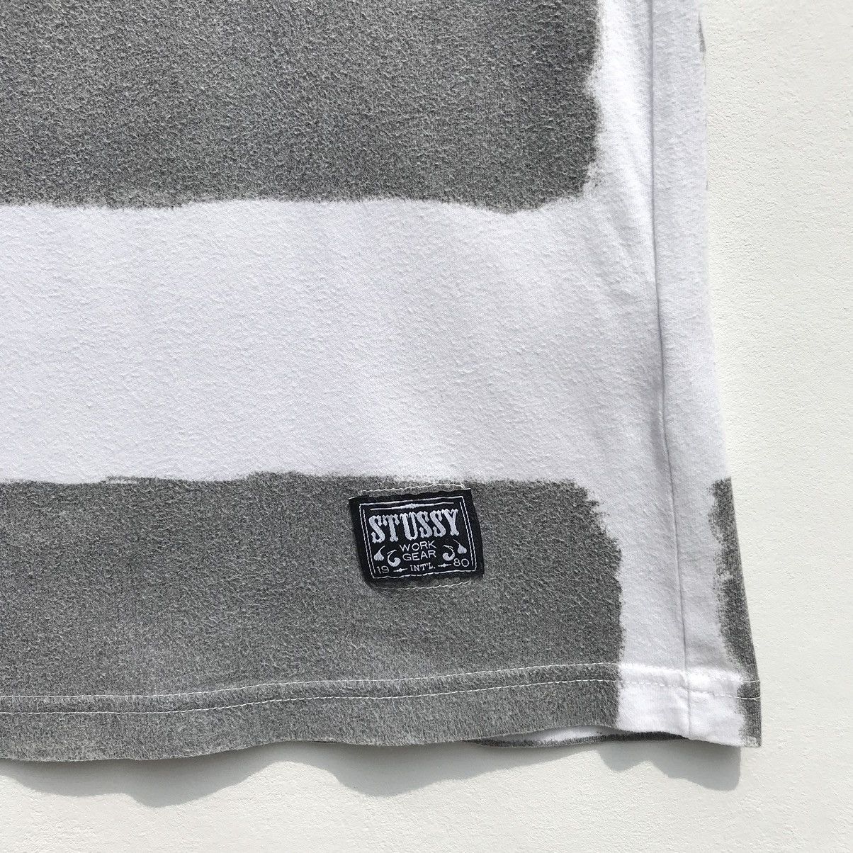 Stussy × Vintage 💥Distressed💥Stussy Stripe Work Wear Shirt Stussy Skatebords Size US S / EU 44-46 / 1 - 11 Thumbnail