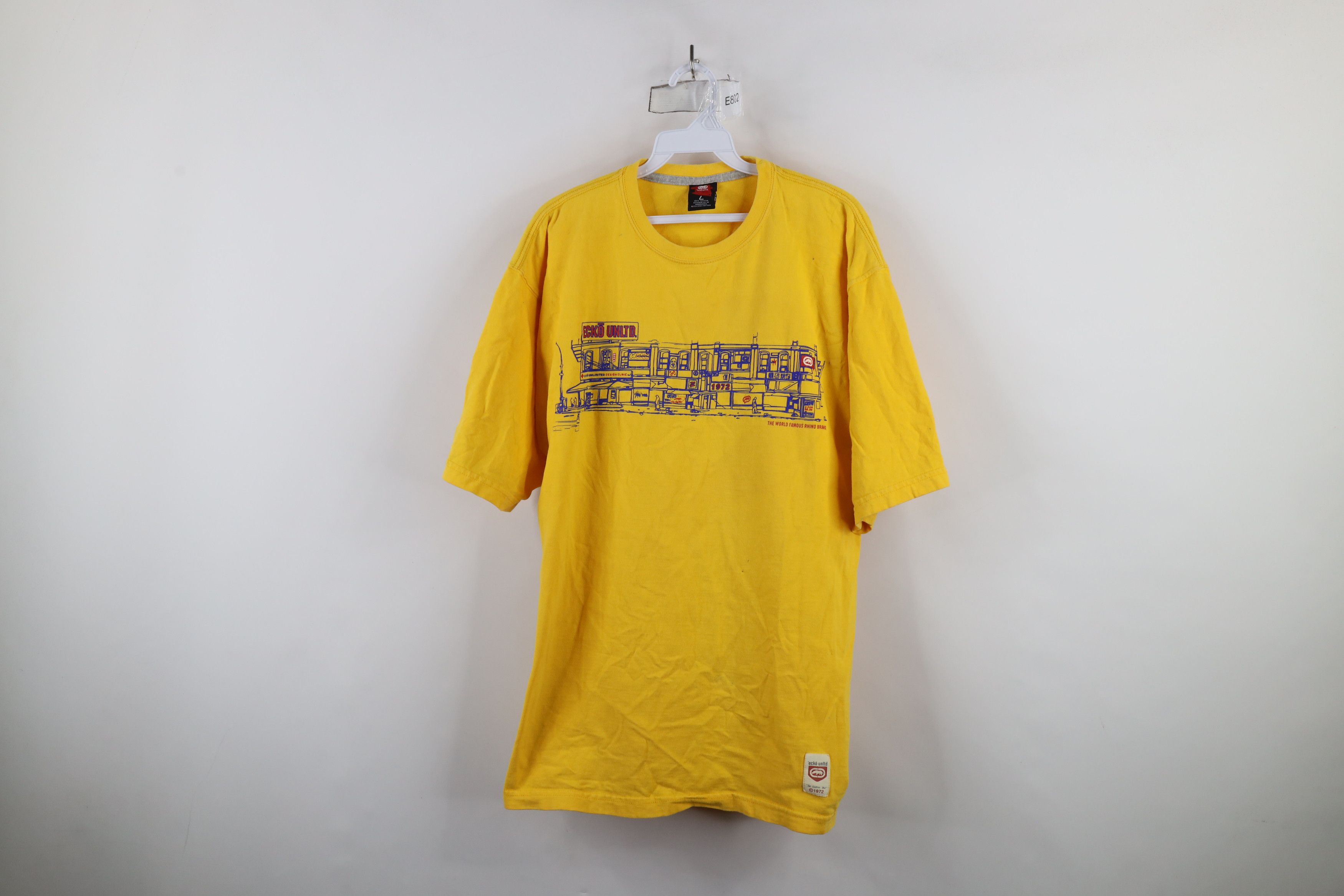 Ecko Unltd. × Vintage Vintage 90s Y2K Ecko Spell Out Baggy Fit T-Shirt Yellow Size US L / EU 52-54 / 3 - 1 Thumbnail