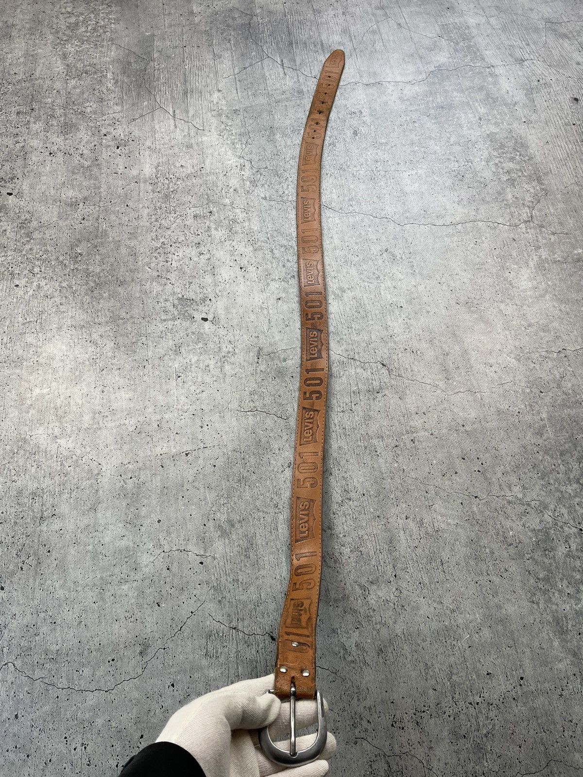 Levi's × Vintage Vintage Levi’s Monogram Leather Belt Size ONE SIZE - 2 Thumbnail