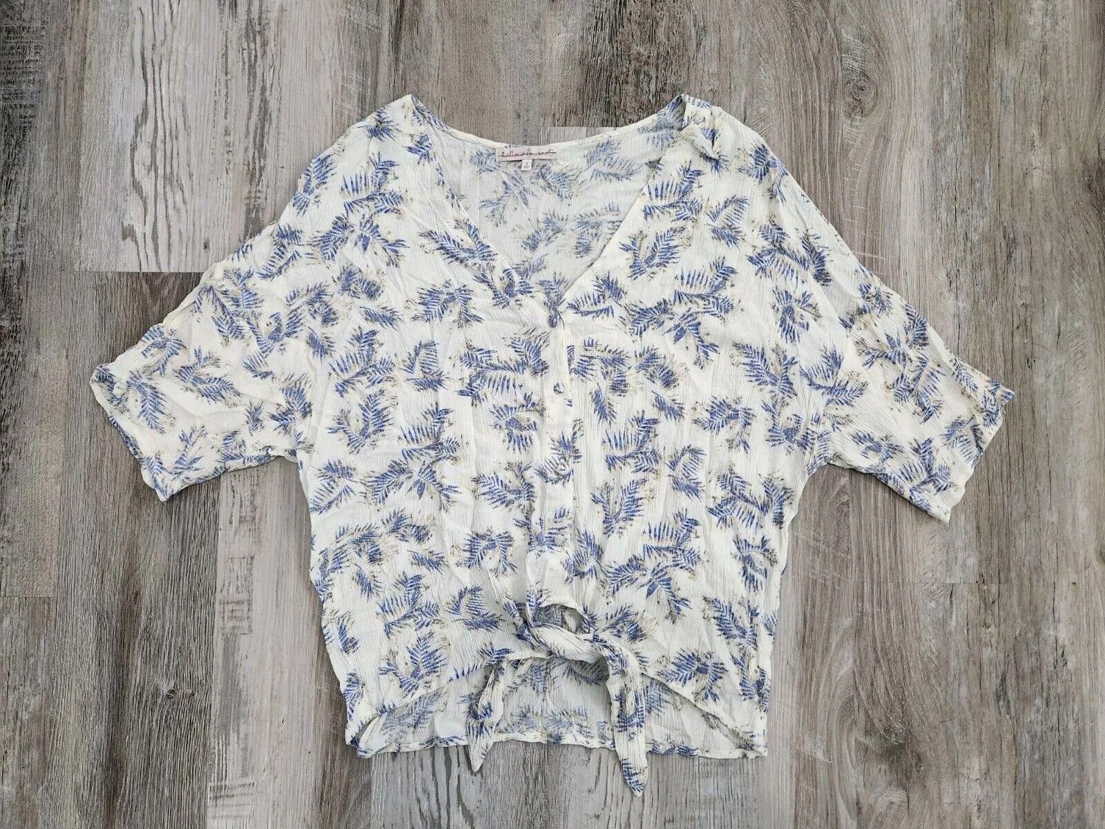 Designer Willow And Root Top Small Tie Front Short Sleeve hippie boho Size S / US 4 / IT 40 - 1 Thumbnail
