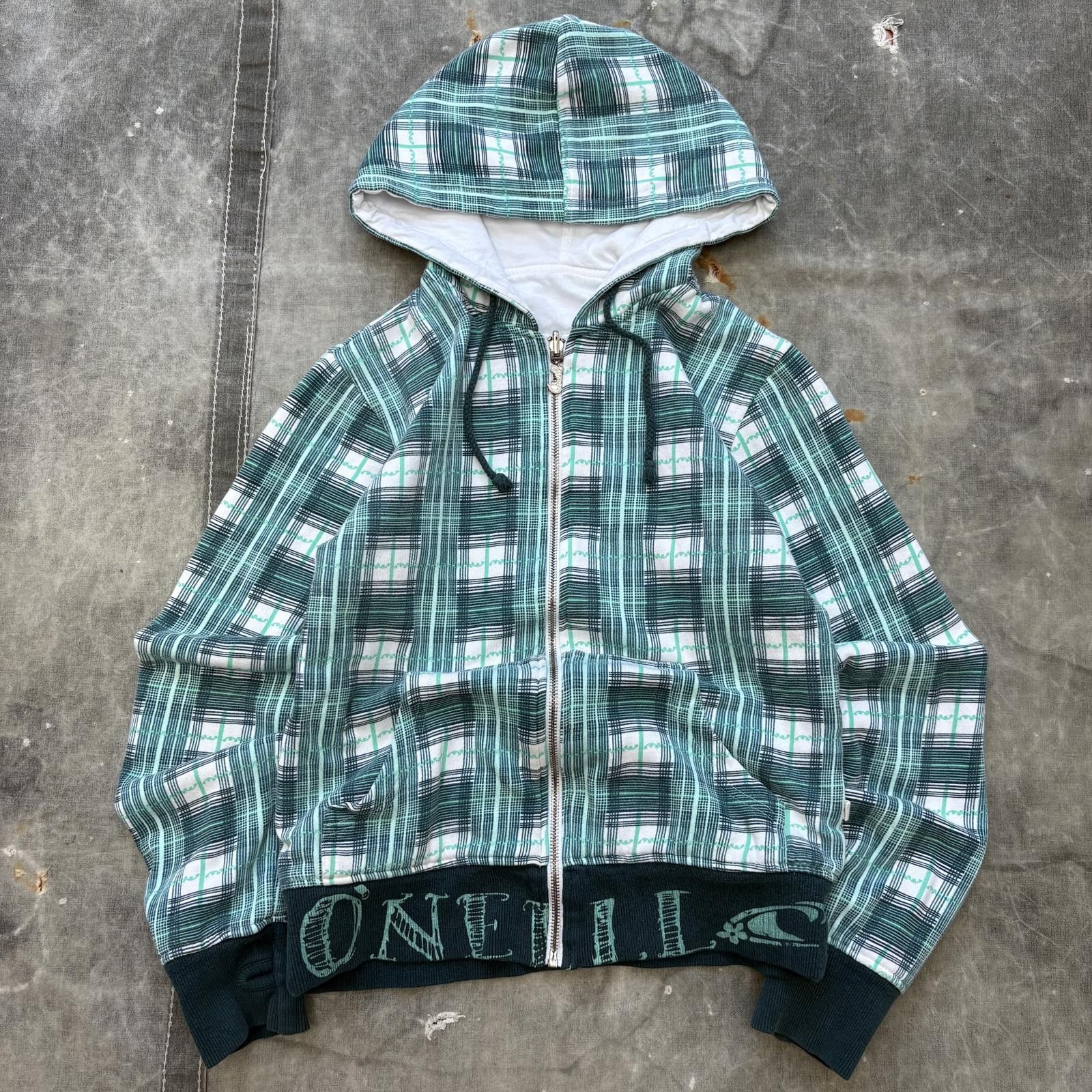 Vintage Y2K Plaid Reversible O'Neill Surf Full Zip Hoodie