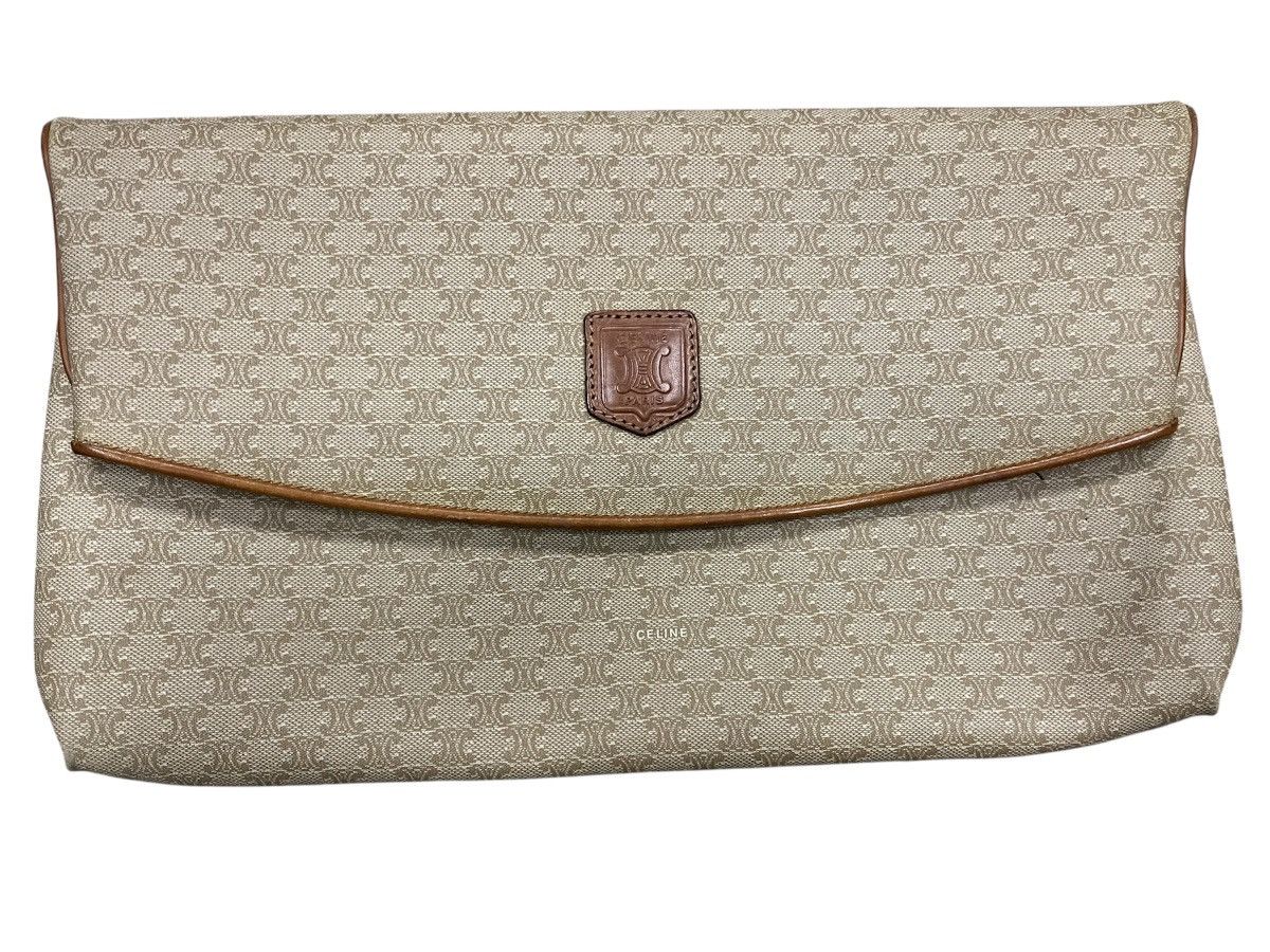 Celine Vintage Celine Macadam Flap Clutch - Beige Monogram Canvas Size ONE SIZE - 1 Thumbnail
