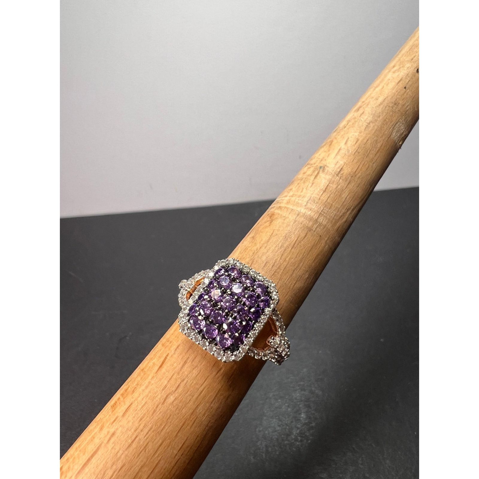 Other Purple and white CZ rose gold over 925 ring size 9 Size ONE SIZE - 3 Thumbnail