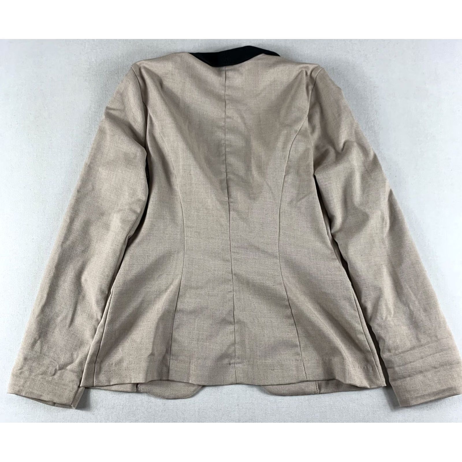 Vintage CHARLOTTE RUSSE Blazer Jacket Women Medium Beige Long Sleeve Black Trim Traditional Classic Size M / US 6-8 / IT 42-44 - 3 Thumbnail