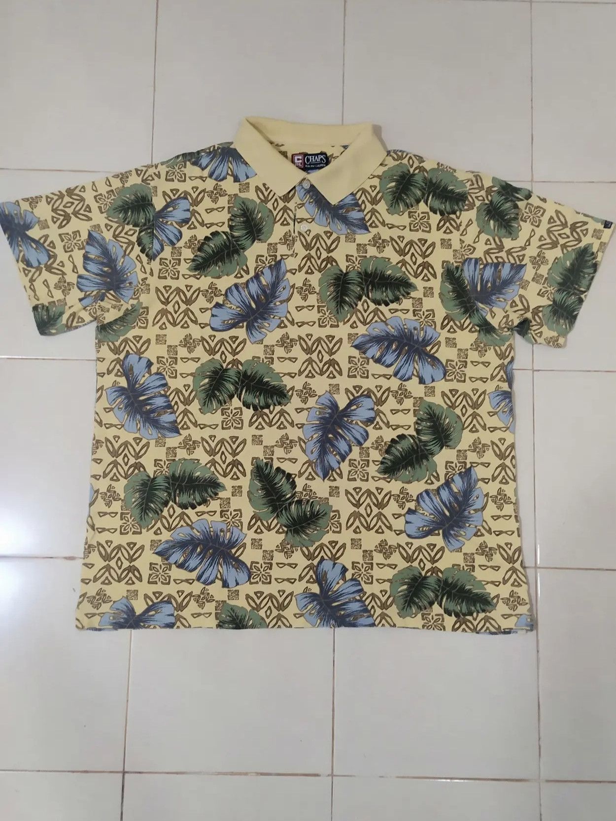 Chaps Ralph Lauren CHAPS Ralph Lauren '90s Tropical Leaf All-Over Print Polo Size US XXL / EU 58 / 5 - 1 Thumbnail
