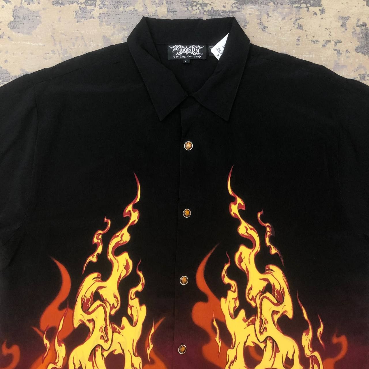 Dragonfly T455 DRAGONFLY SKULL X FIRE METAL BOWLING SHIRTS Size US XL / EU 56 / 4 - 4 Thumbnail