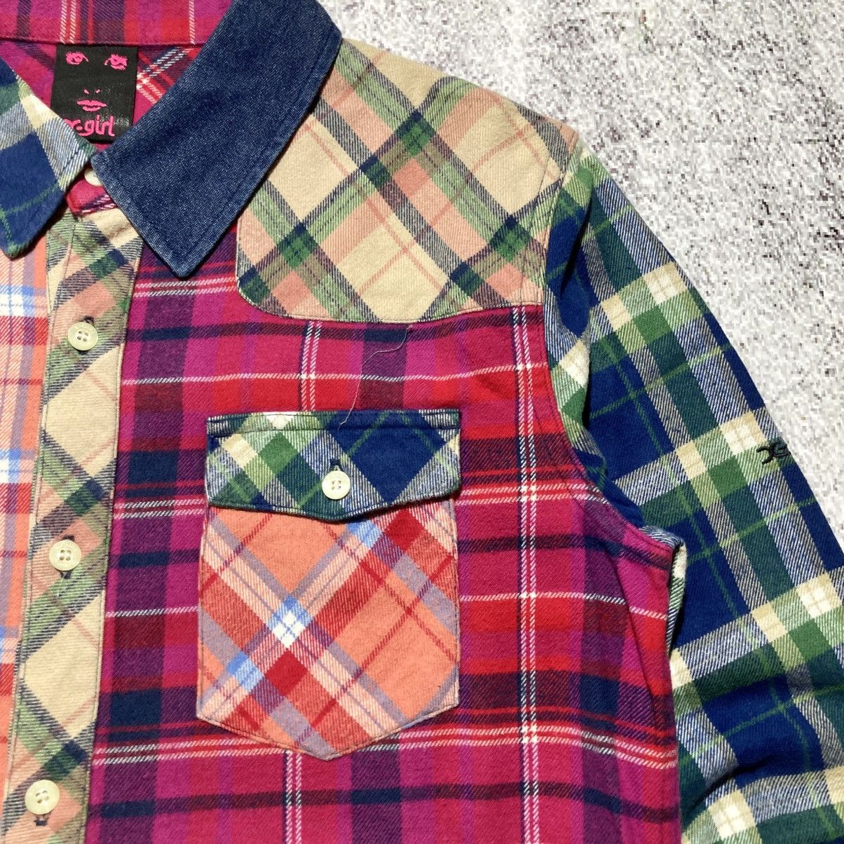 Japanese Brand 2000s X-girl Patchwork Double Pocket Button Up Shirt Lgb Size US M / EU 48-50 / 2 - 5 Thumbnail