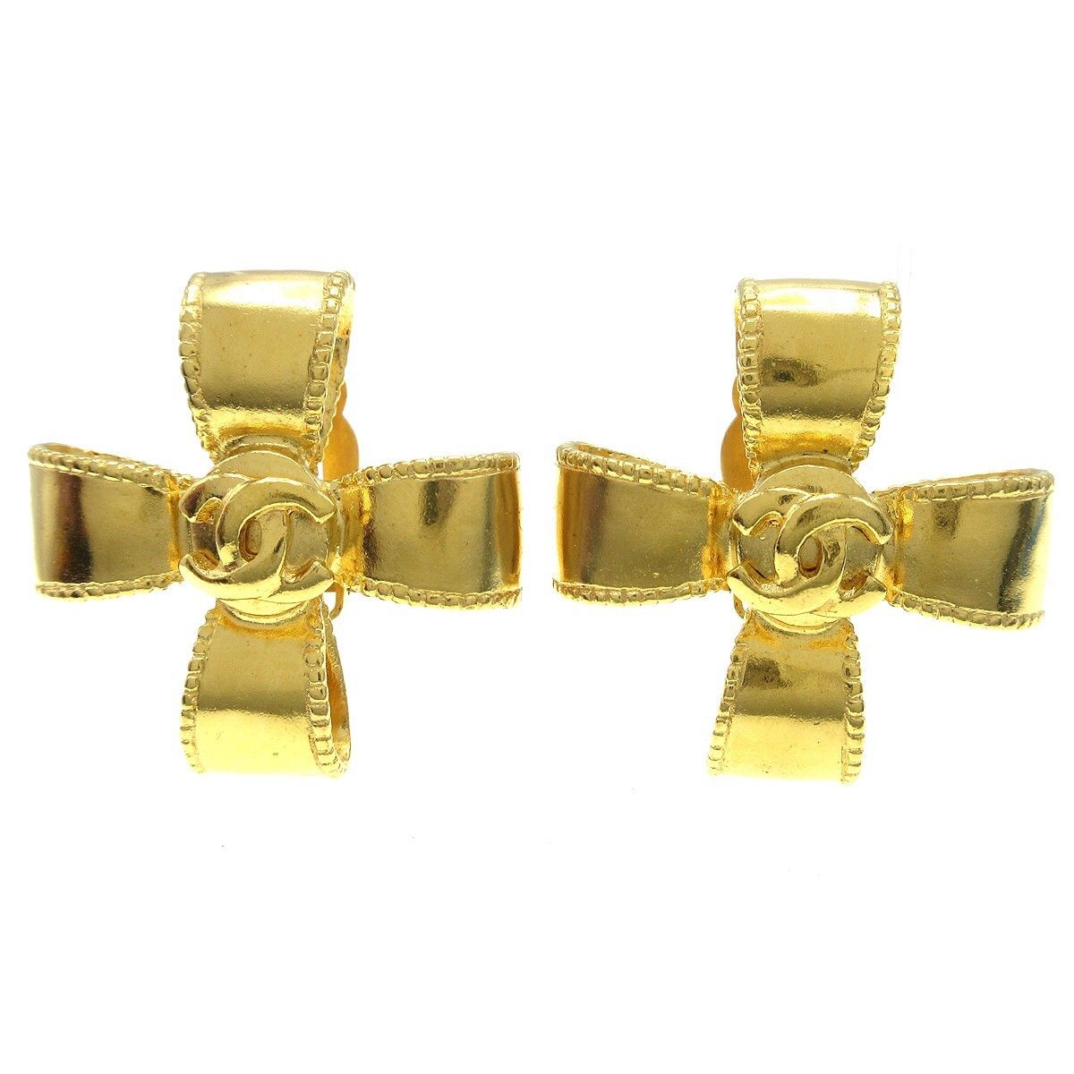 Chanel Chanel Vintage CC Clover Clip-On Earrings Metal Size ONE SIZE - 1 Thumbnail