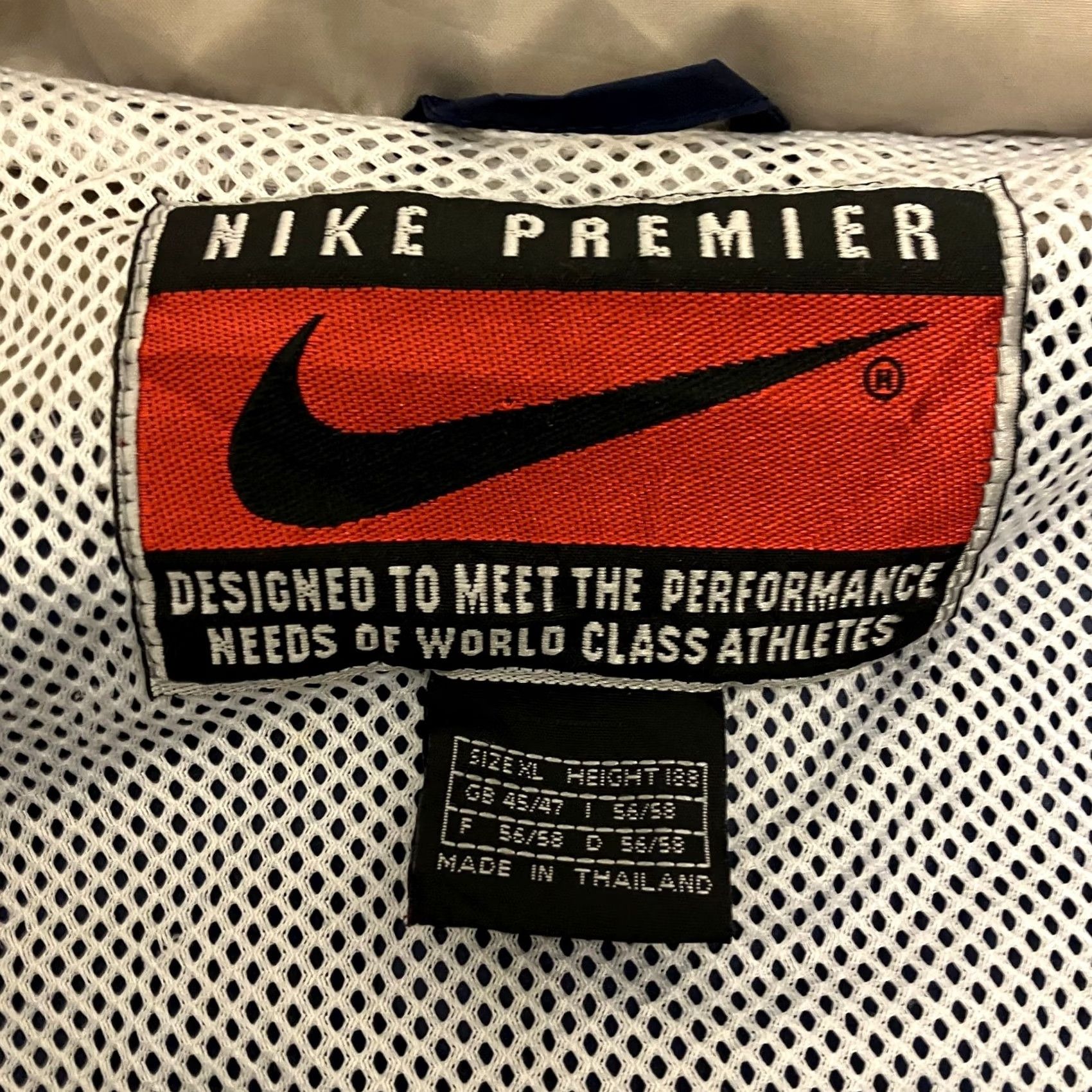Nike VINTAGE Nike Premier Windbreaker Jacket XL Navy Grey Spell Out 90s Size US XL / EU 56 / 4 - 7 Thumbnail